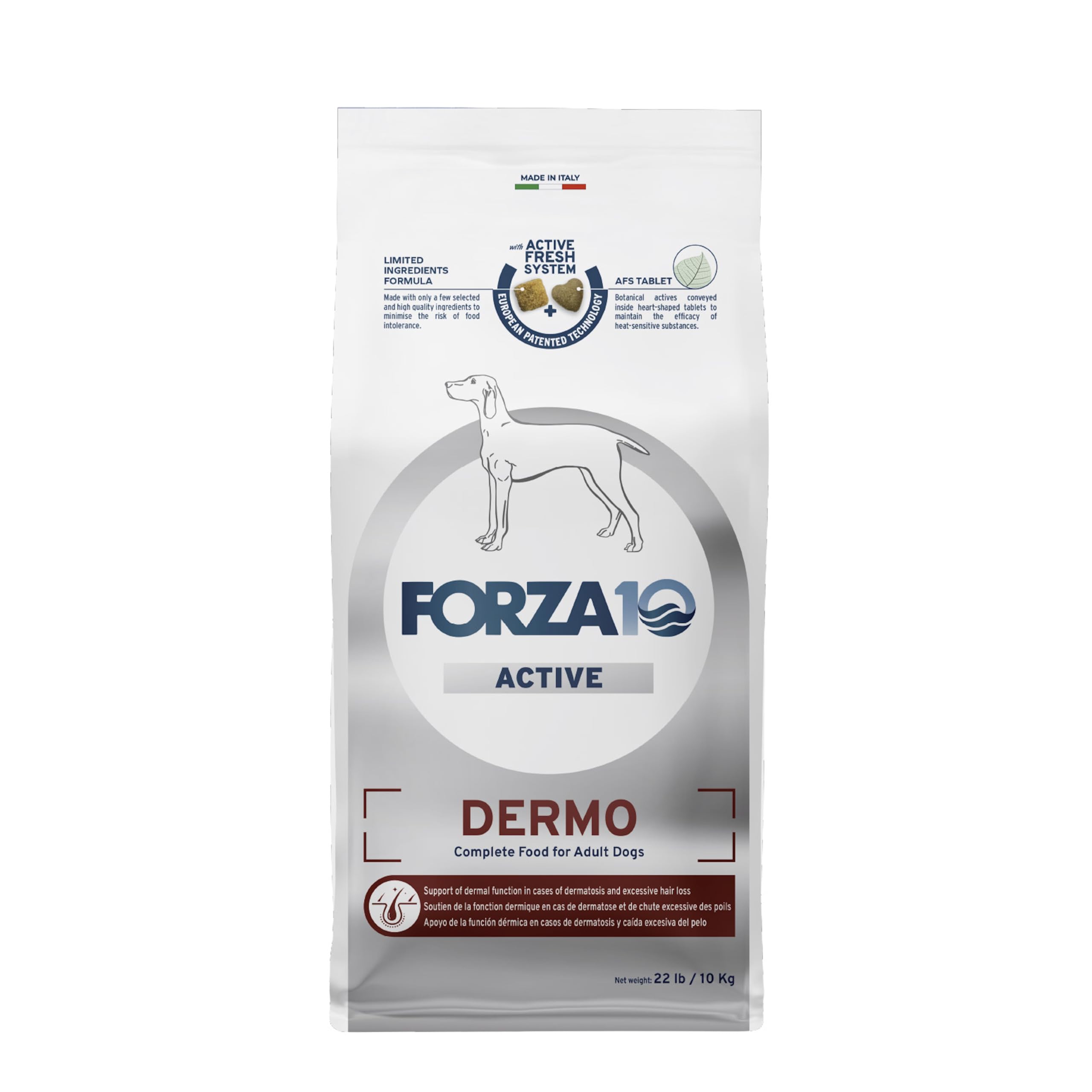 Forza10 Dermo Allergy Dry Dog Food - 22 Pounds - Limited Ingredient Dog Food for Allergies and Itching - for Skin Support, Derma