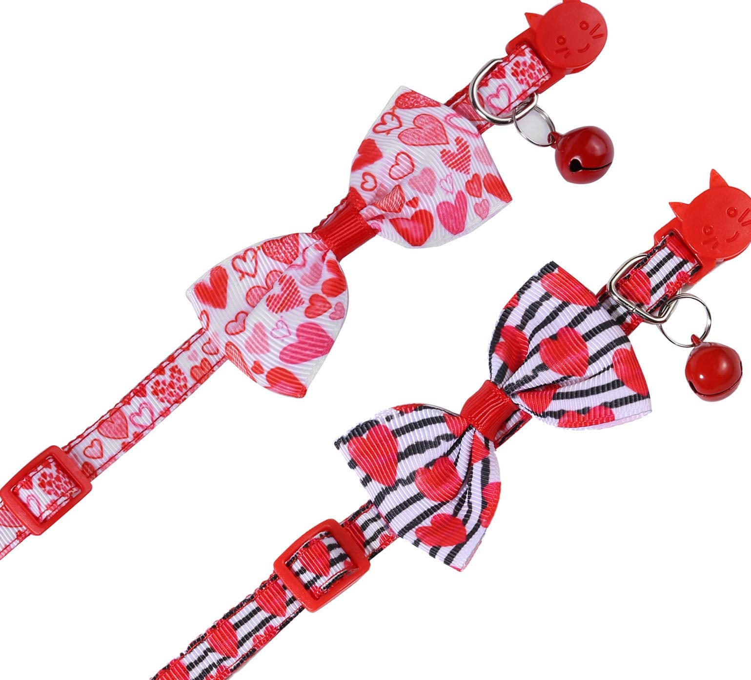 Boombone 2 Pack Valentines Cat Collar,Puppy Collar With Bell