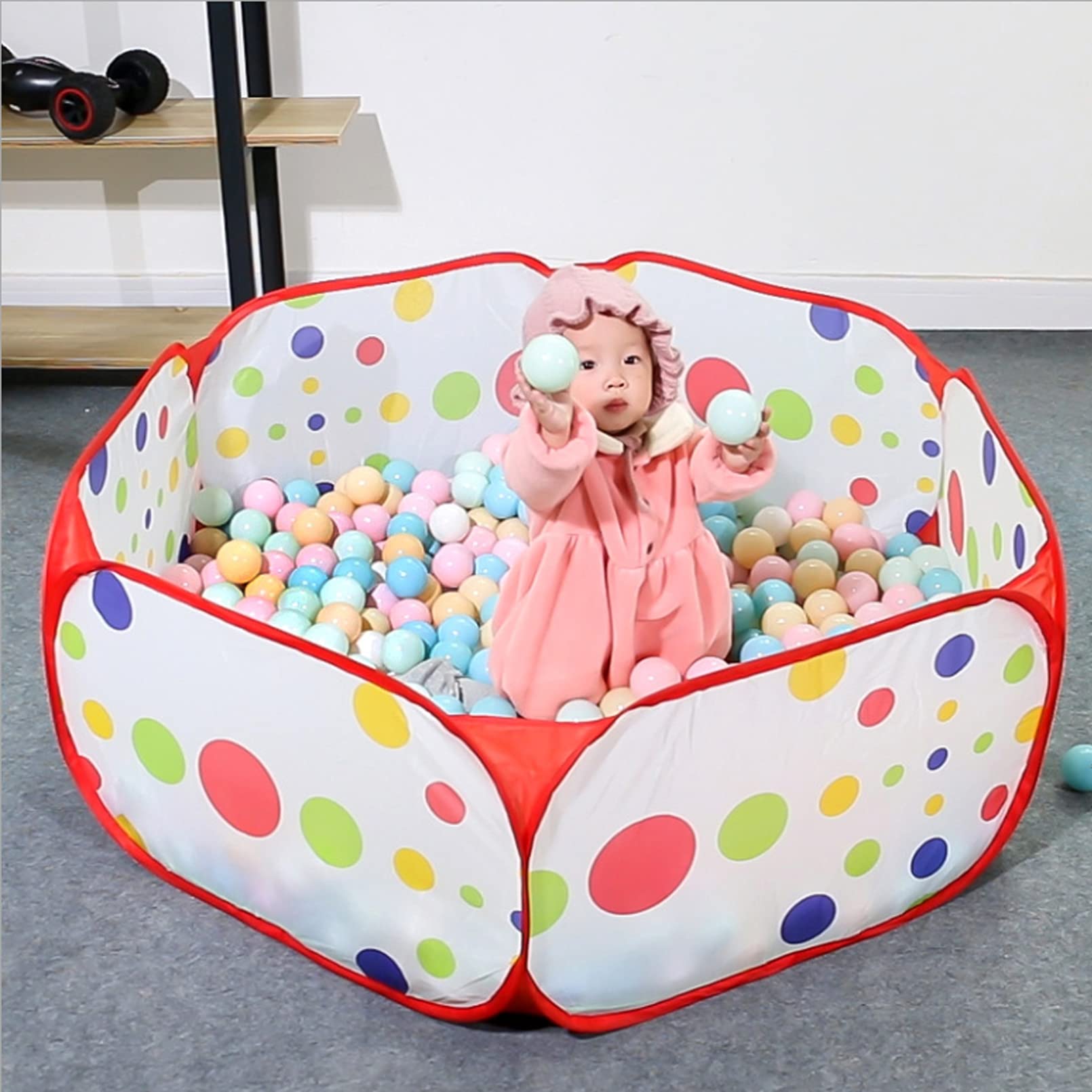 Tfwadmx Red Small Animals Cage Tent - Foldable Playpen with Seesaw for Hamsters, Guinea Pigs, Rabbits & More - Indoor/Outdoor Portable Fence