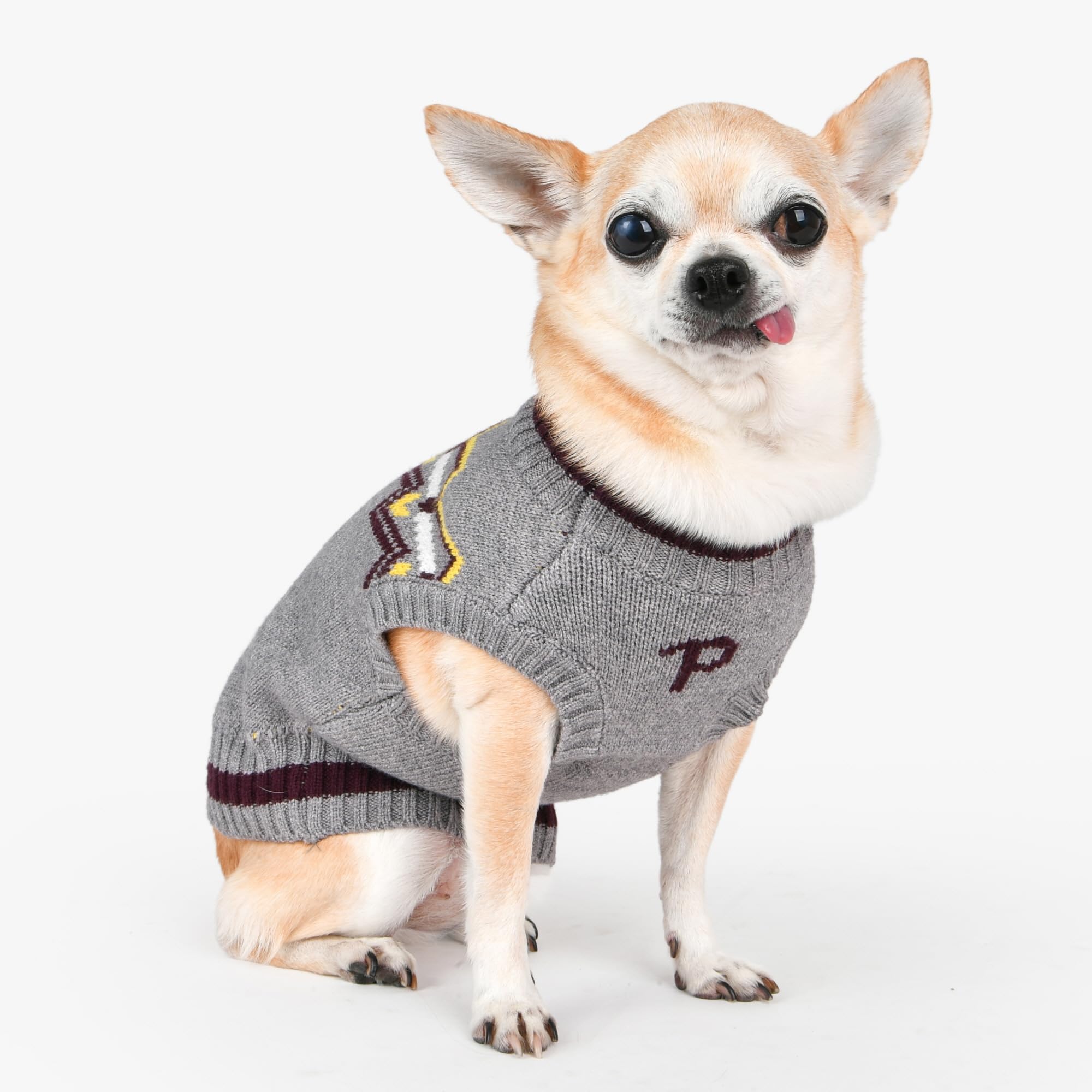 Puppia Kylo Dog Knit Sweater Winter Season For Small And Medium Dogs, Melange Grey, X-Large