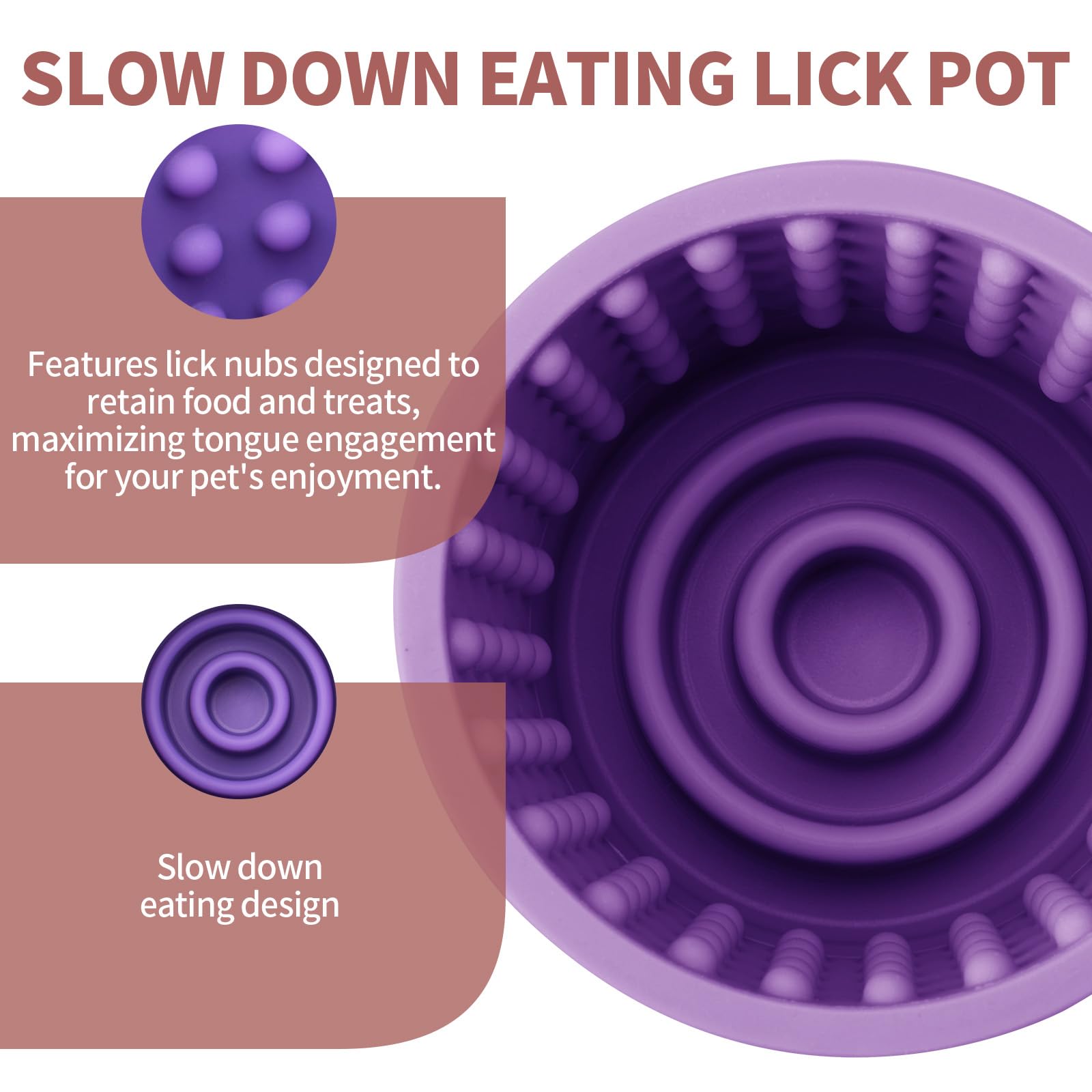 Dog Lick Bowl, Bestalk Anxiety Relief Slow Feeder Dog Freeze Mat Treat Dispenser, Non-Slip Licking Bowl Enrichment Toys For Smal