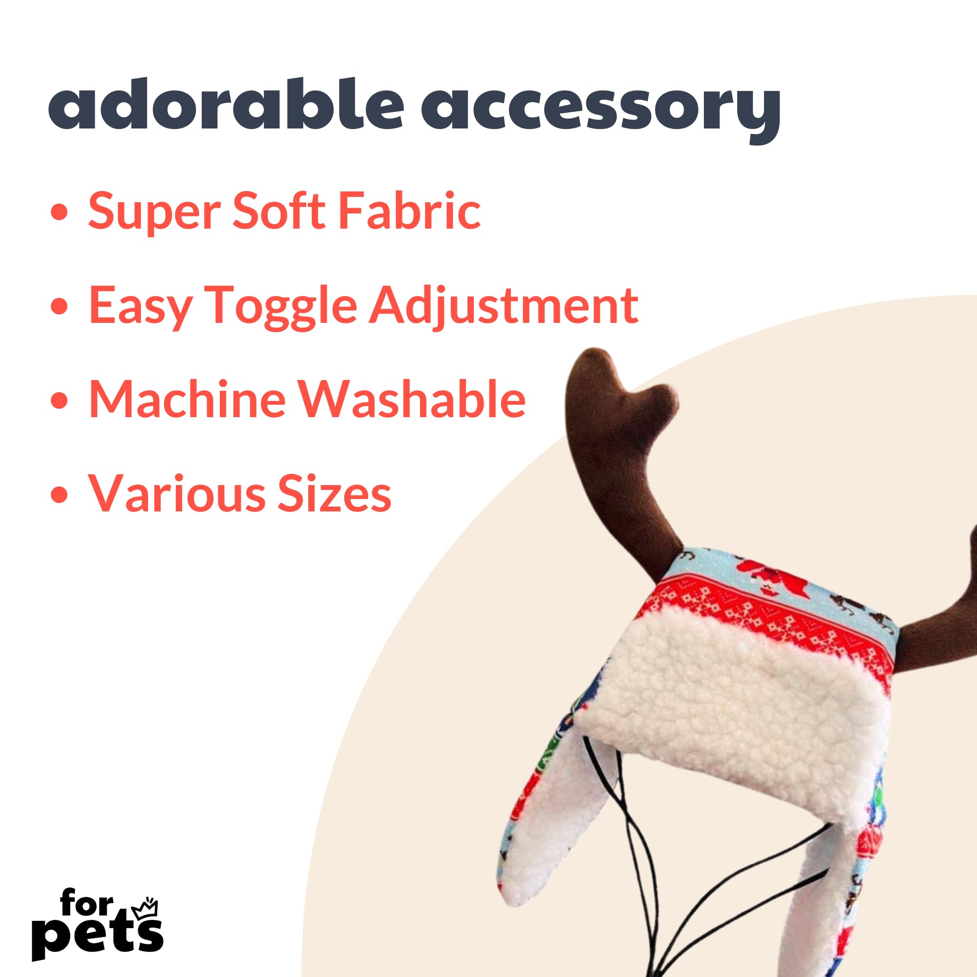 Huxley & Kent Pet Hat | Ugly Sweater Antler (Extra-Large) | Fun Christmas Holiday Hat For Dogs/Cats | Cute, Comfortable And Fun