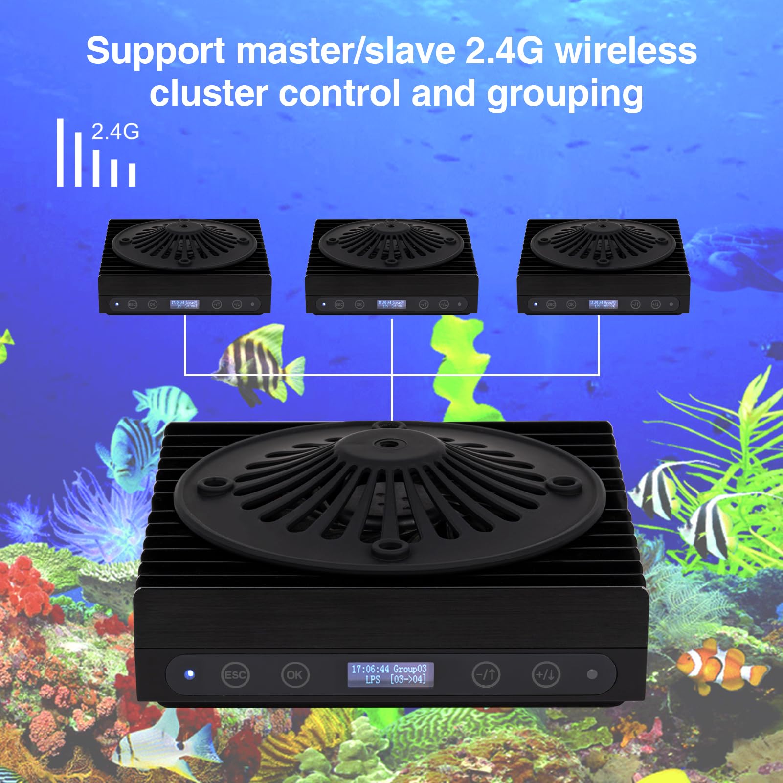 Smatfarm Aquarium Light - 60Watts Reef Light For Coral Sunrise Sunset Moonlight Fish Tank Light With Screen Timer For Marine Aqu