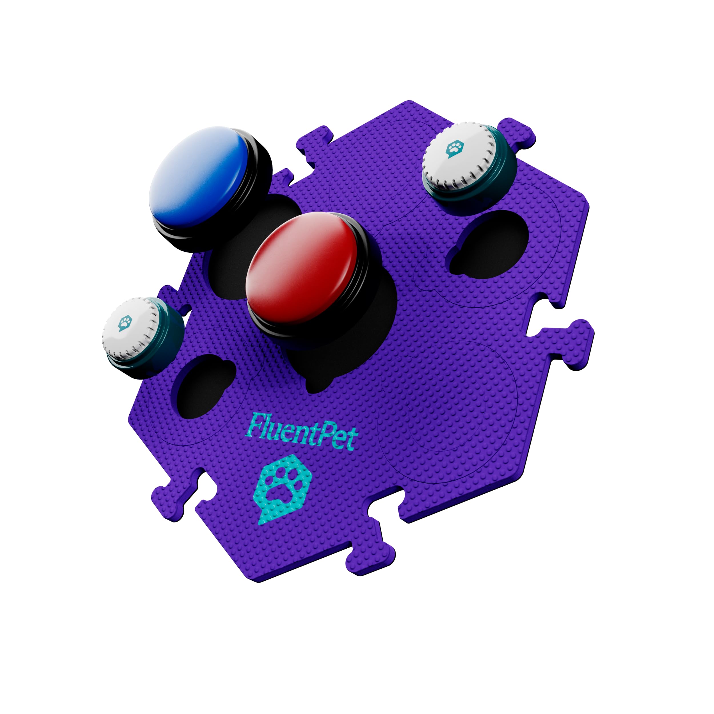 Fluentpet Extra Large Flextile For Big And Small Buttons - Purple - Holds Big 3.5 1.9'' Talking Dog And Cat Buttons - Each Butto