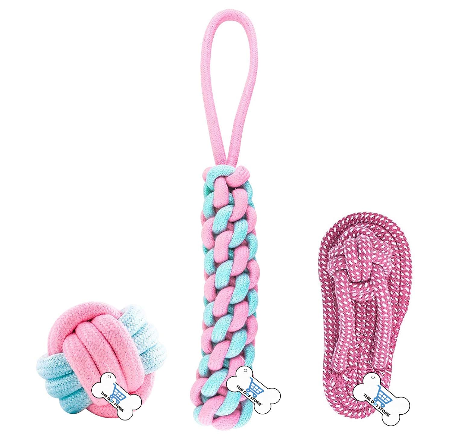 Dog Chew Toys + Puppy Teething Toys + Rope Dog Toy + Dog Toys For Small To Medium Dog Toys + Dog Toy Pack + Tug Toy + Dog Toy Se