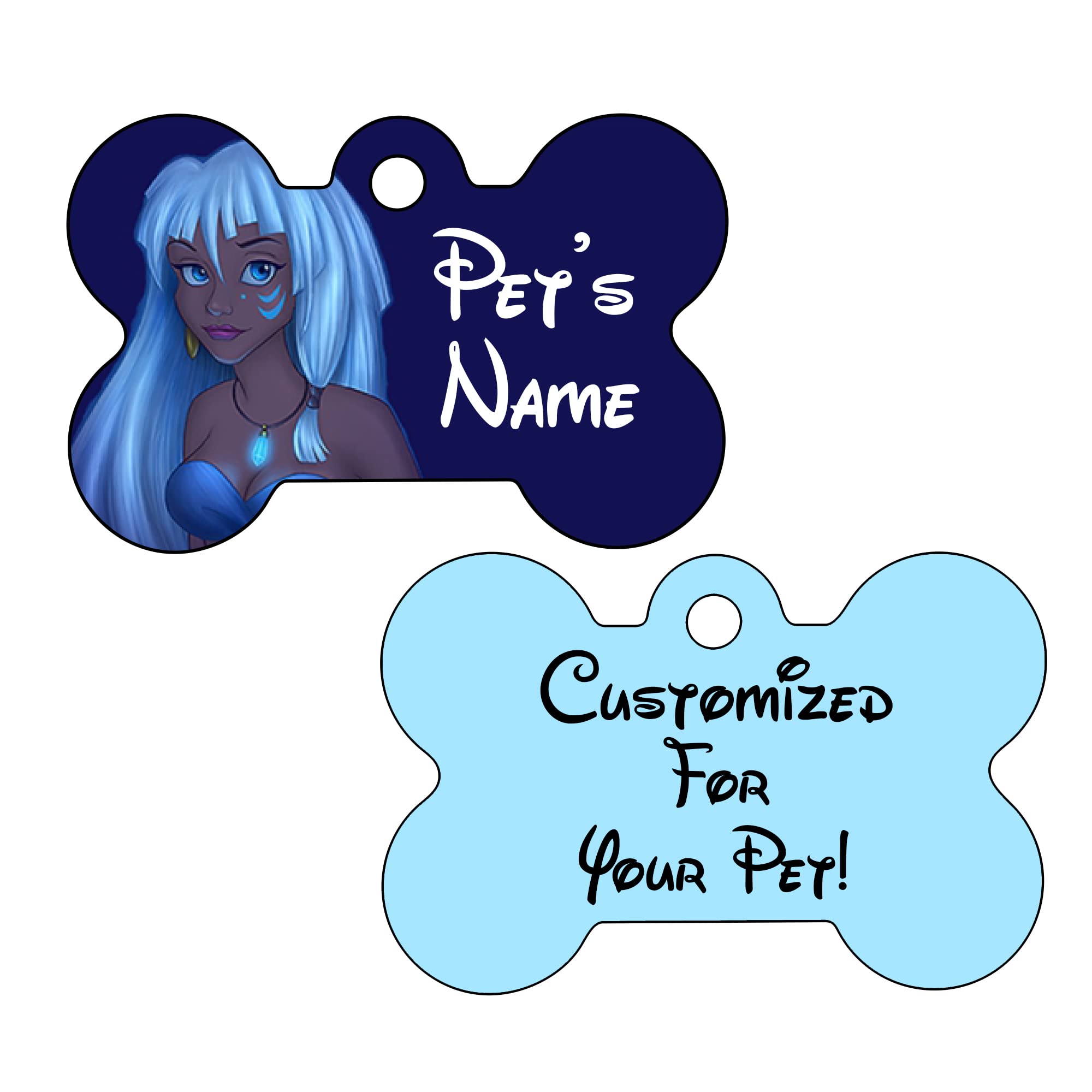 Udesignusa Custom Double Sided Pet Id Tags For Dogs & Cats Personalized For Your Pet (Kida, Bone Shaped)