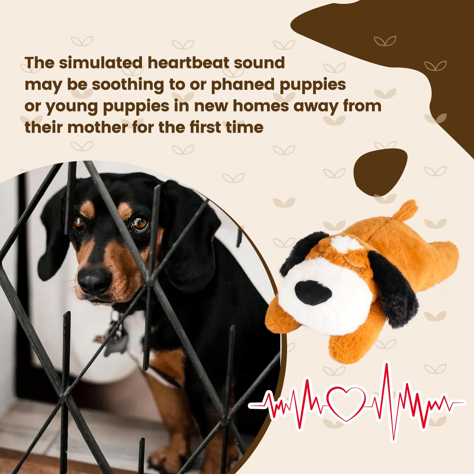 Trail Tail Dogs Calming Toy With Heartbeat, Dog Anxiety Relief Calming Aid,Anxiety Relief For Dogs Calming,Box Included A Pet Ca