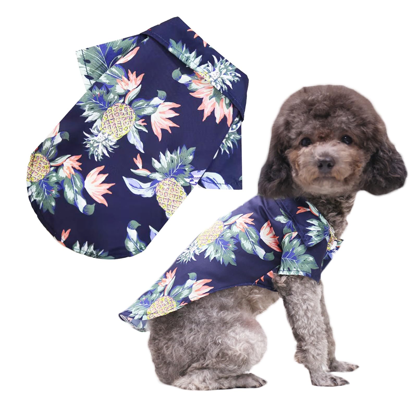 Lhyz Park Hawaiian Shirt For Small Dogs & Cats - Lightweight Breathable Pet Tshirt With Vibrant Fade-Resistant Colors For Small 