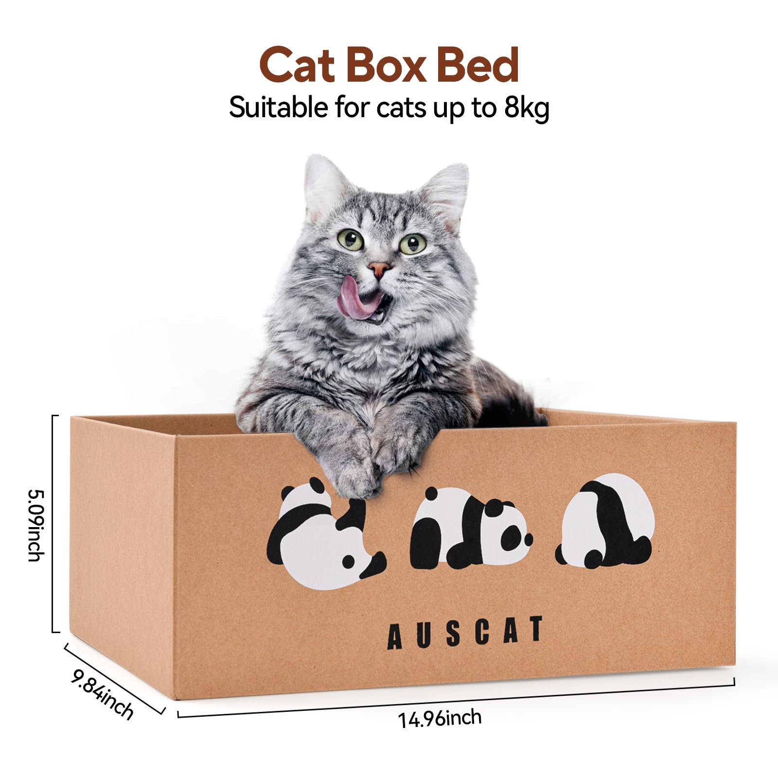 AUSCAT Cardboard Cat Wall Scratcher, 7 cat Scratching Boards with Box, Wall Mounted Cat Scratching Pads for Indoor Cats, Furnitu