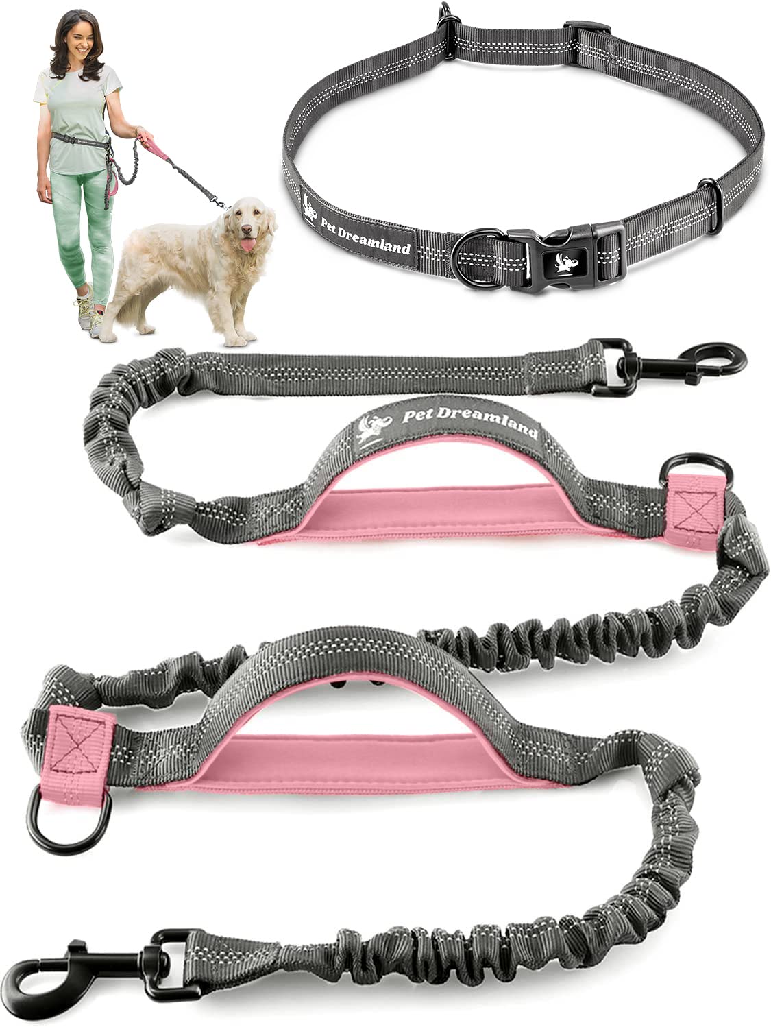 Exquisite Hands-Free Dog Leash For Large Dogs: Ultimate Comfort & Freedom For Running, Walking, Hiking. Premium Quality, Durable & Versatile Dog Leash Belt. Your Dog Will Love This Waist Leash