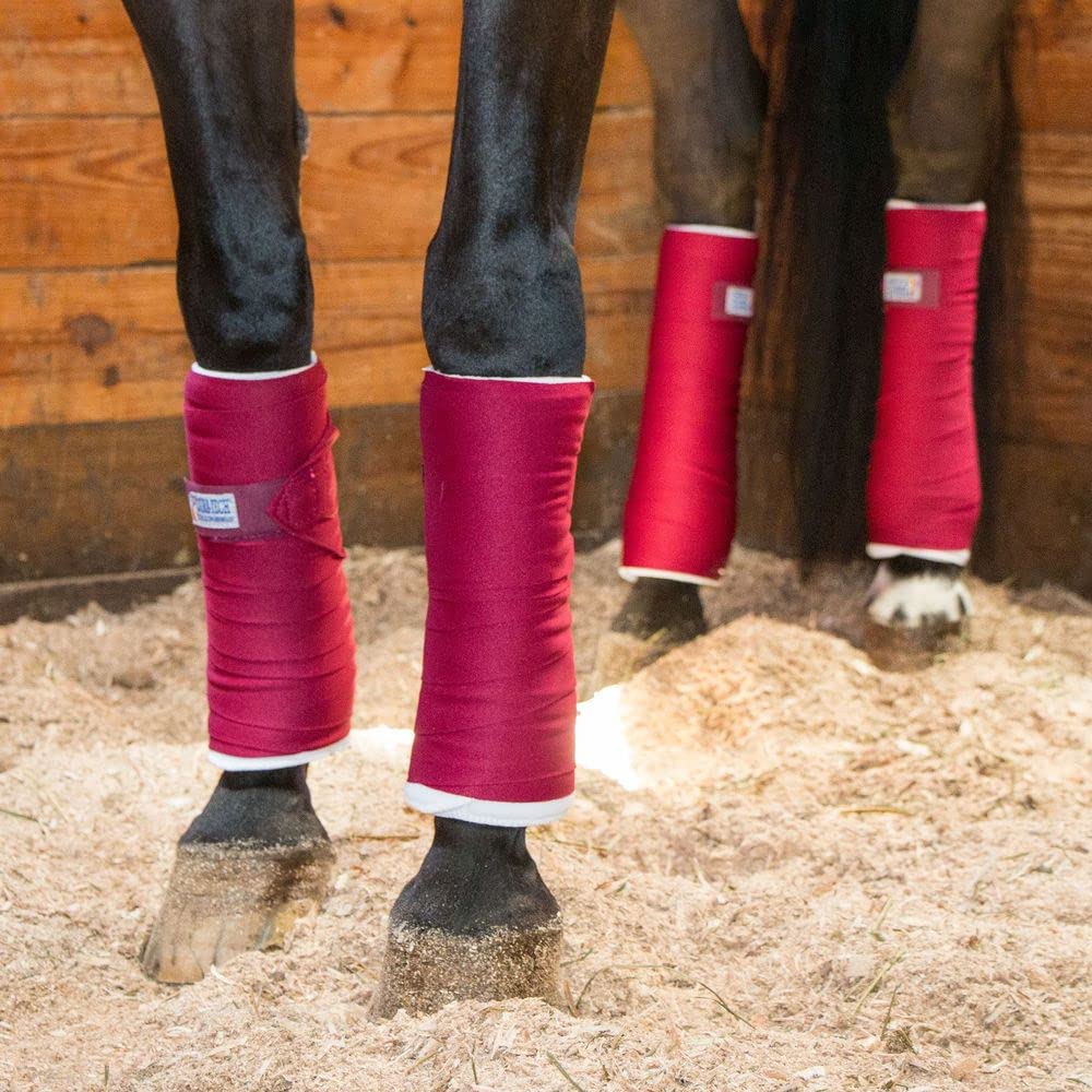 Dura-Tech Standing Wraps For Horses | Color Black | Optimal Comfort & Support | Ideal For Post-Exercise & Trailering | Right Ten
