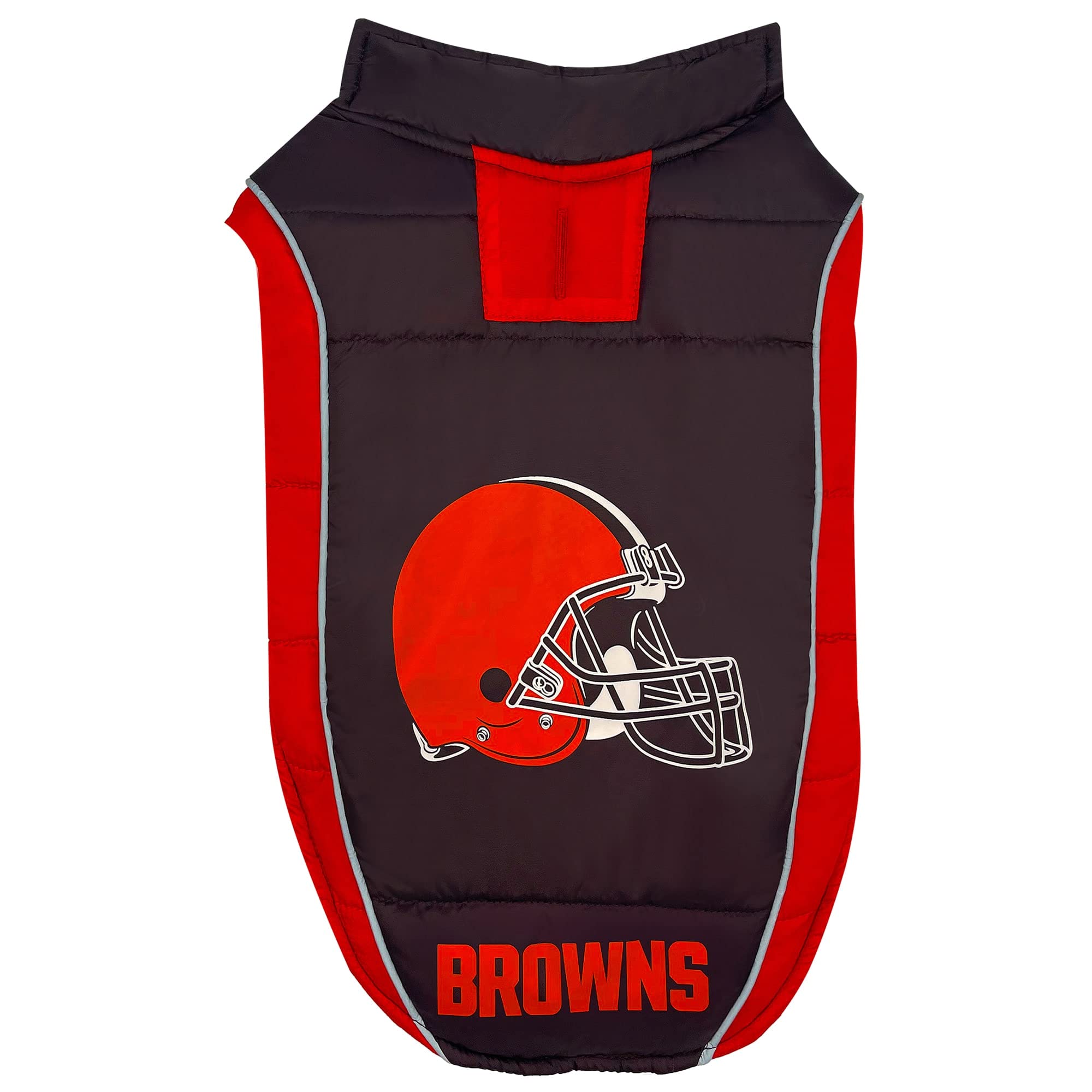 Nfl Cleveland Browns Puffer Vest For Dogs & Cats, Size Large. Warm, Cozy, And Waterproof Dog Coat, For Small And Large Dogs/Cats