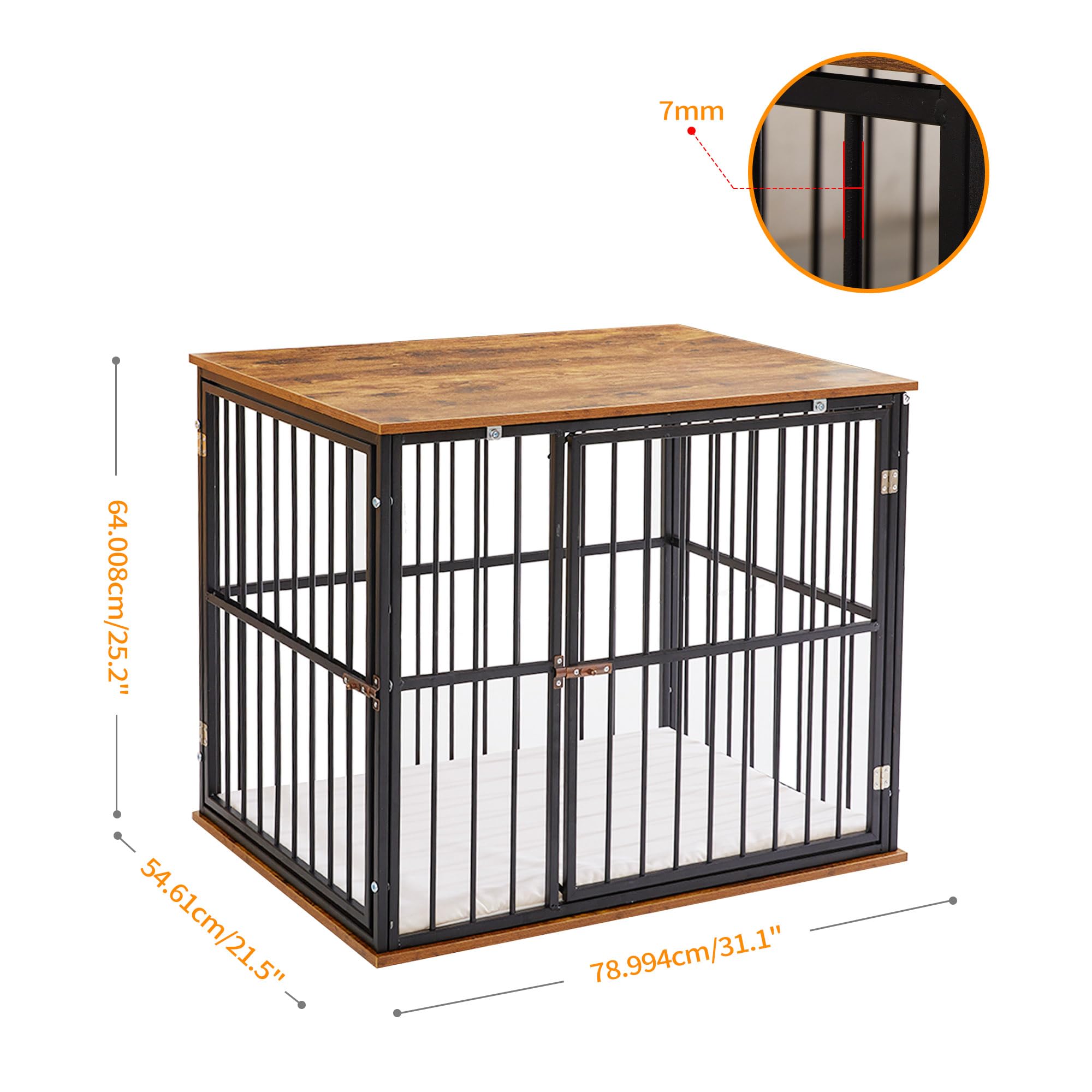 Made4Pets Dog Crate Furniture Dog Kennel Indoor Decorative Wood Dog Cage, 31   L X 21.6   L X 25.3   H, Brown