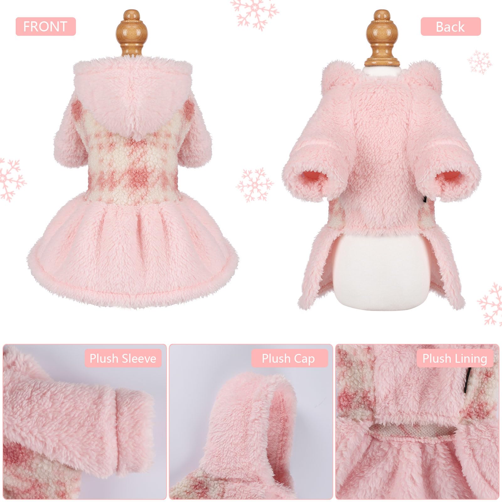 Dog Sweater Hoodie Dog Winter Clothes For Small Dogs Boy Girl Pet Hoodies For Dogs Cold Weather Coats Fall Sweatshirt For Chihua