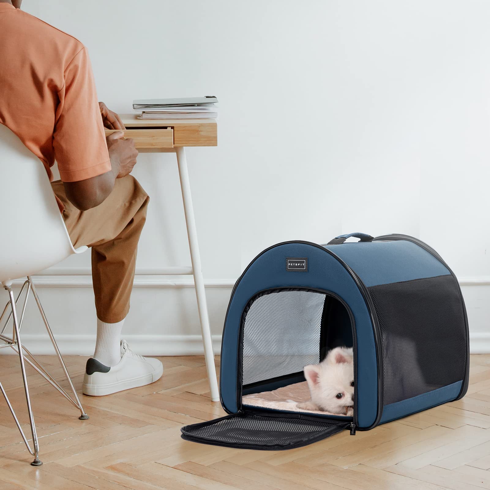 Petsfit Soft Sided Dog Crate, Travel Dog Crate - 19 Inch Lightweight, Roomy, Easy To Set Up, Sturdy Portable Dog Kennel With Thi