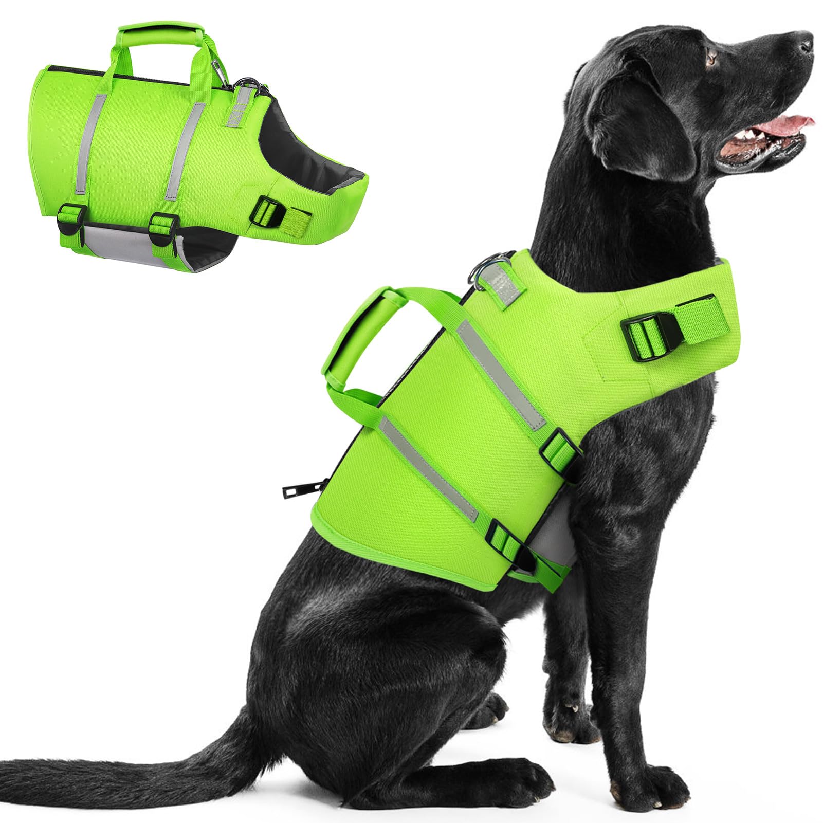 Queenmore Dog Life Jacket,Dog Life Vest For Swimming,Xs Dog Swim Vest,Lightweigth Adjustable Reflective Puppy Pet Float Life Pre