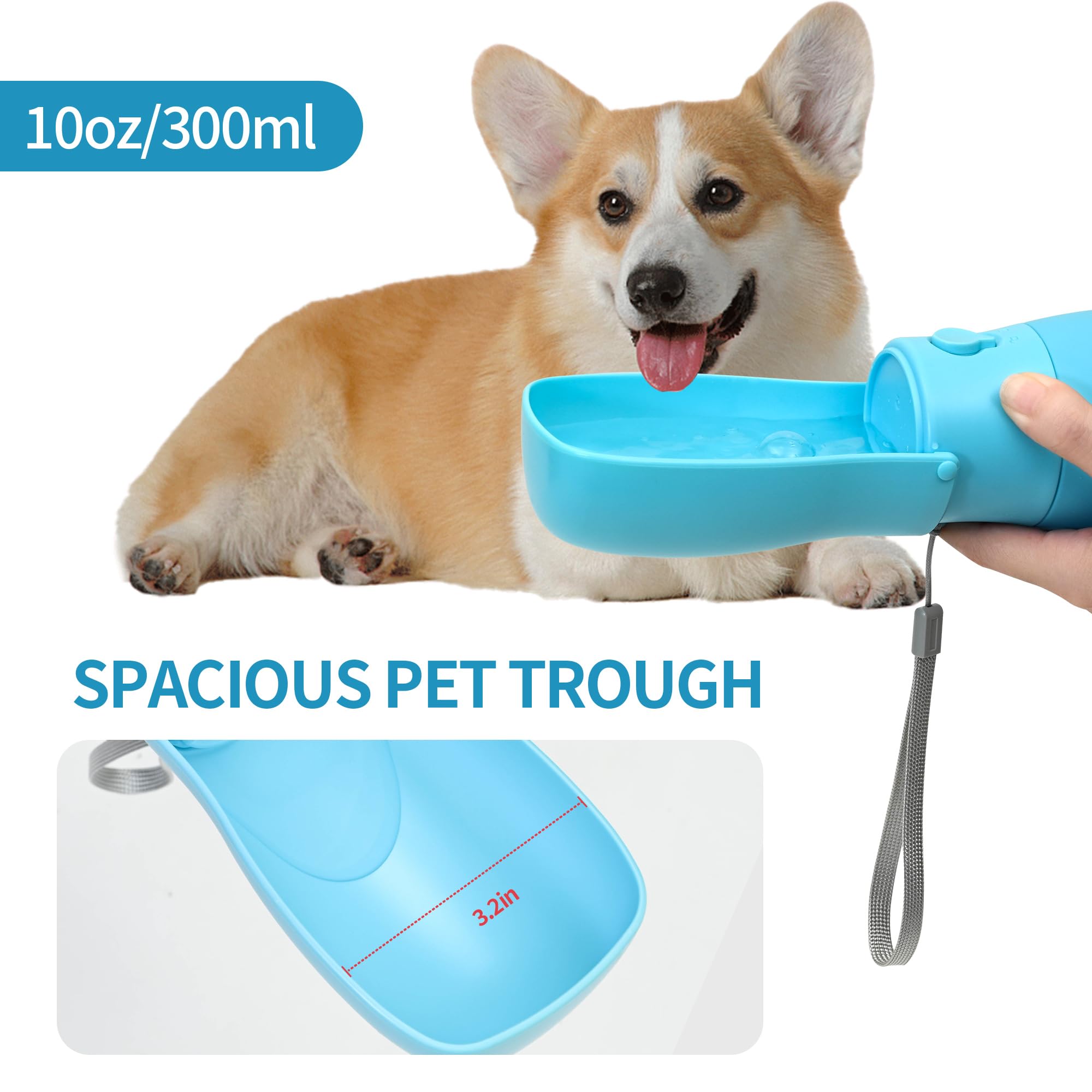 Vepouyu Dog Water Bottle, Travel Puppy Water Bowl, Leak Proof Portable Puppy Water Dispenser, Foldable Dog Water Bottle For For