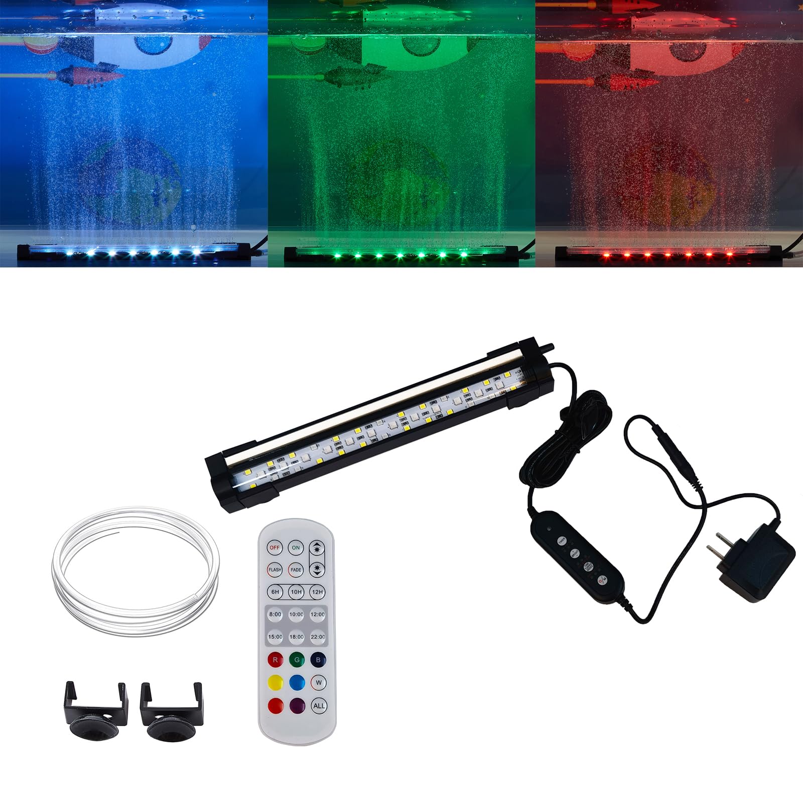 Carefree Fish Aquarium 24/7 Mode Timer Submersible LED Light Full Spectrum CRI 82 Tank Underwater Light & Nanometer Materials Ai