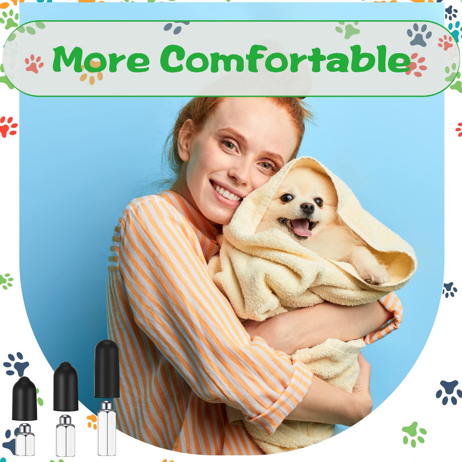 Zhengmy 36 Pieces Dog Shock Collar Rubber Tips Prong Dog Collar Training Replacement Parts Column Rubber Sleeve Silicone Covers