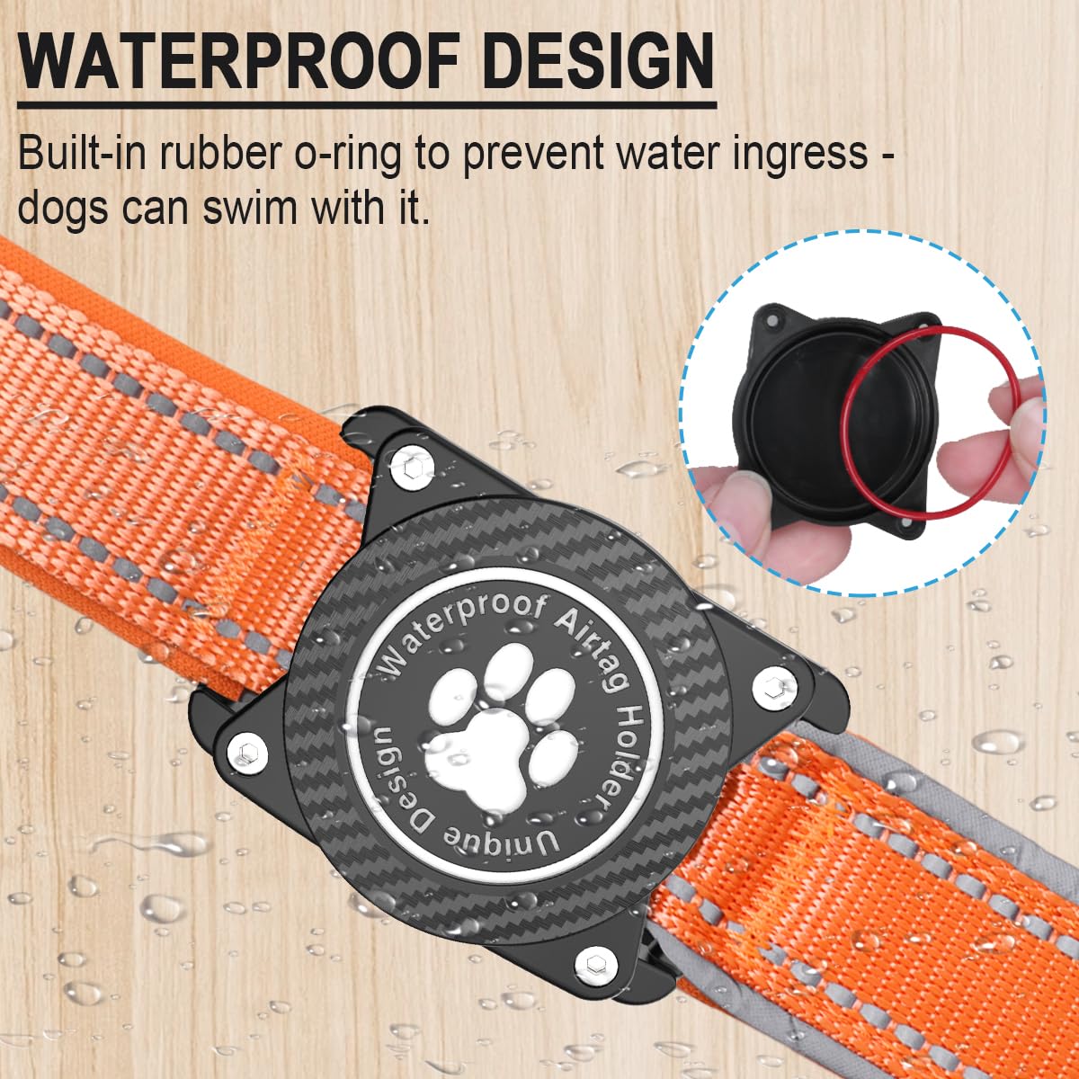 Okvsko Airtag Dog Collar With Waterproof Air Tag Holder, Luminous Reflective, Soft Padded, Adjustable Nylon Pet Collar For Small