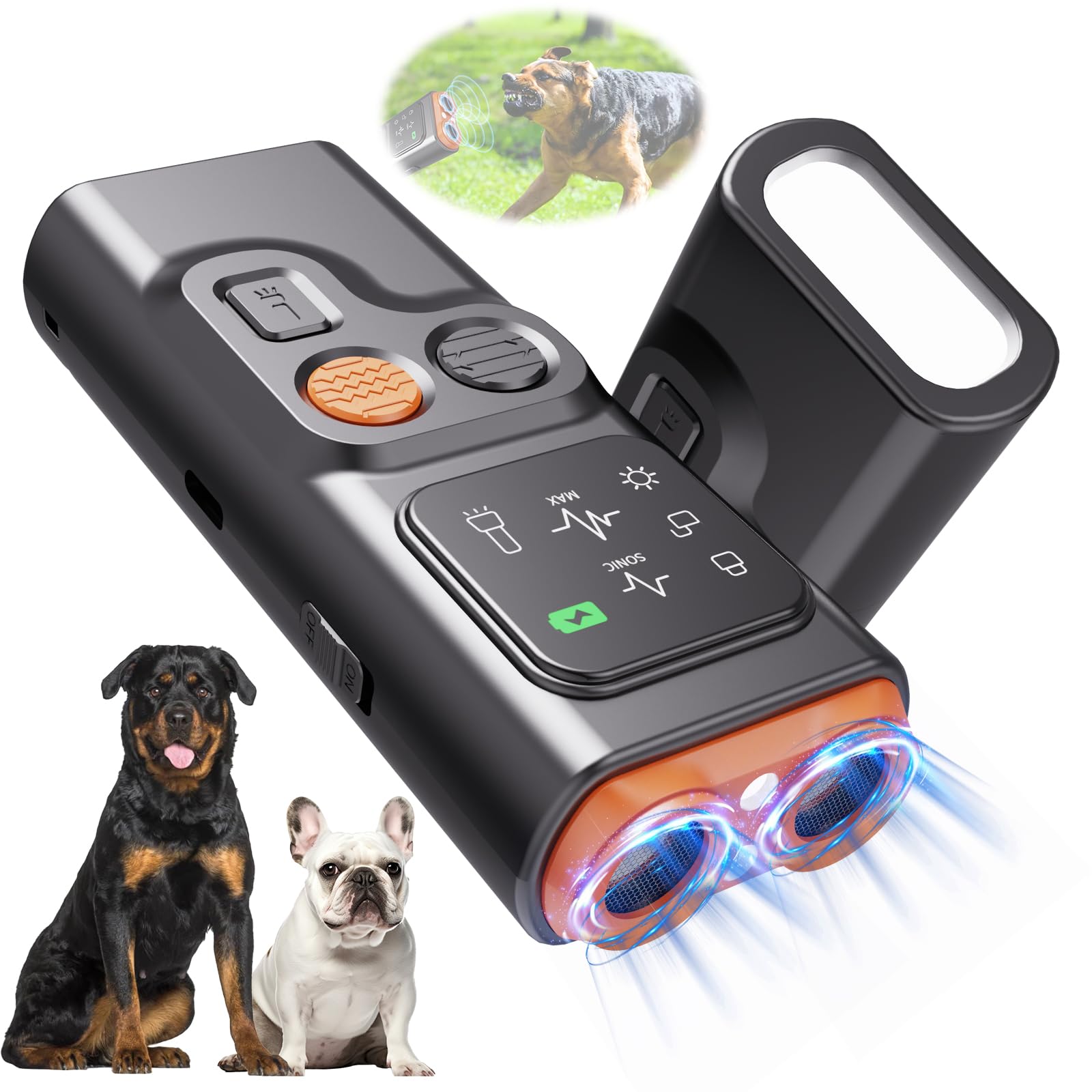 Yousheme Barkguard - Bark Guard Anti Barking Device For Dogs, 2024 New Dog Bark Deterrent Device With Hd Display And Led Flashli