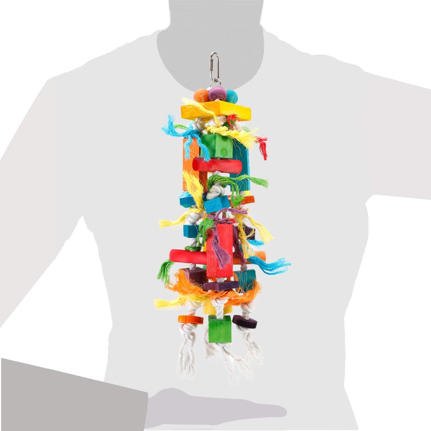 Crmada Bird Toys, Parrot Chewing Toy, Multicolored Wooden Blocks Tearing Toys For African Grey Cockatiel Cockatoo And Medium Parrot