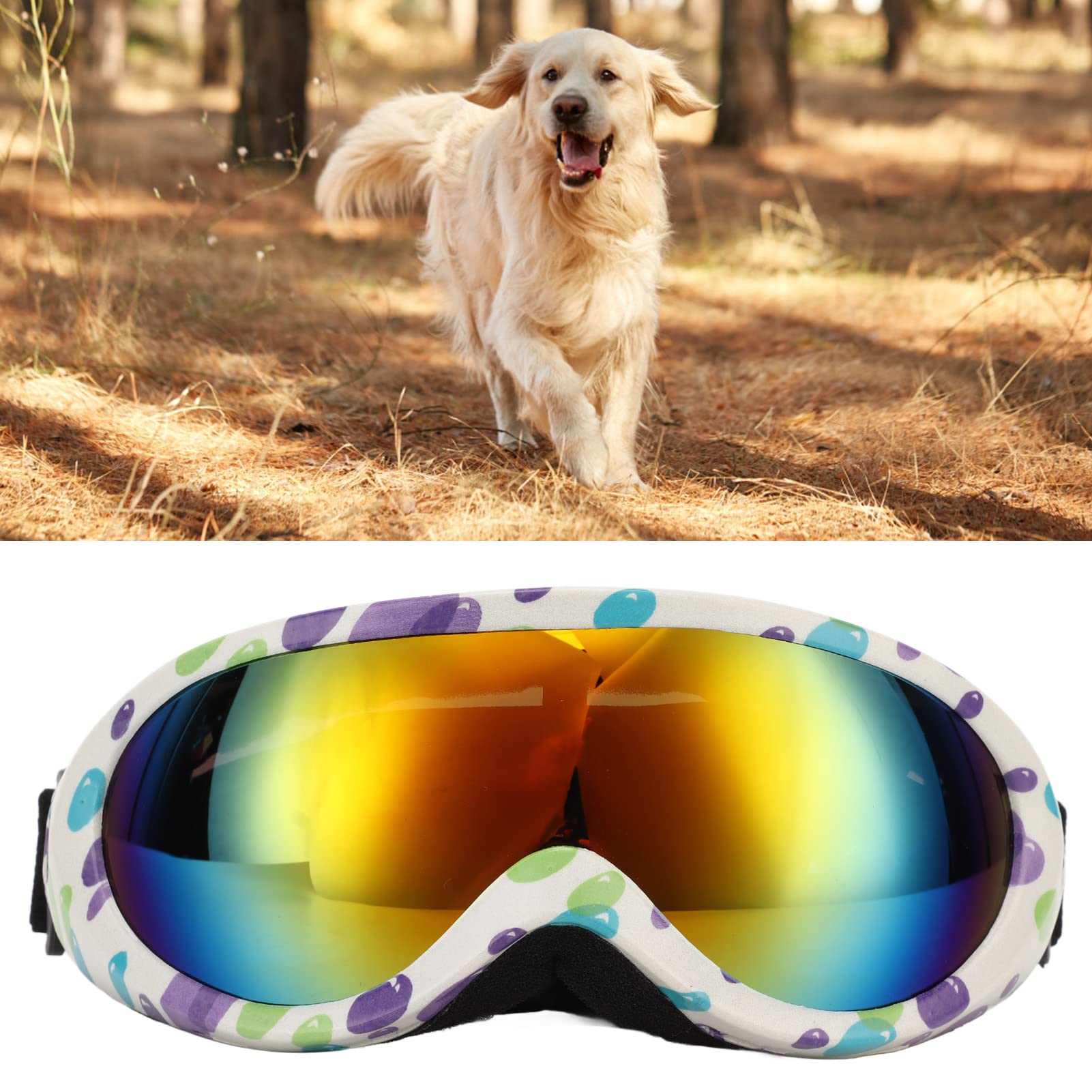 Dog Sunglasses, Dog Goggles Pet Glasses Eye Winproof For Dogs Eyes Red Lens ( Blue Frame)