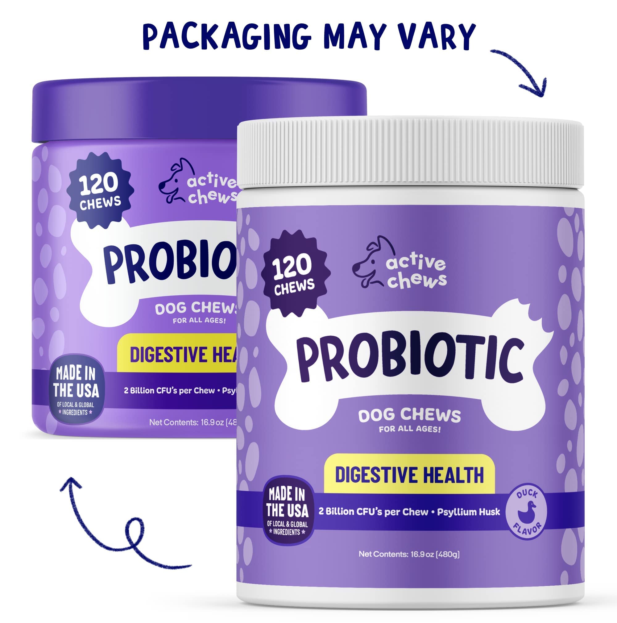 Active Chews | Pet Probiotics for Dogs | Dog Probiotics and Digestive Enzymes for Dogs Diarrhea, Gut Health for Dogs | Probiotic