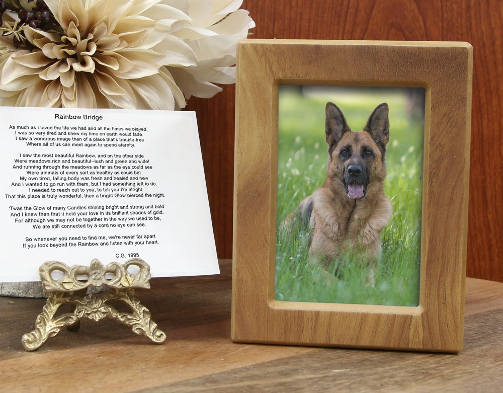 Near & Dear Pet Memorials Mdf Photo Urn, 85 Cubic Inch, Natural Finish