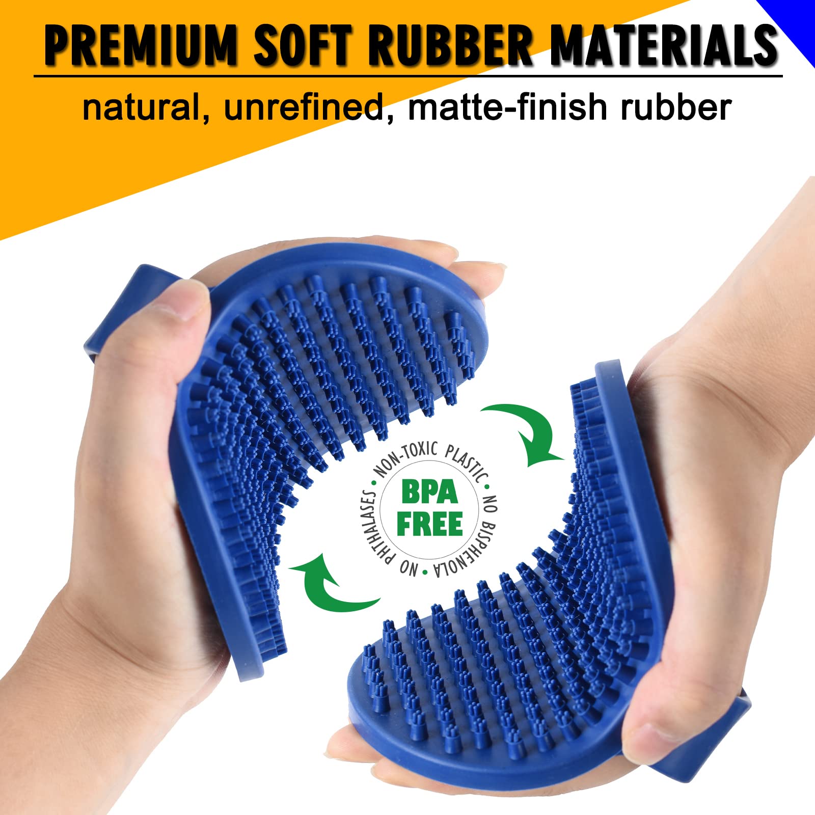 Kwispel Dog Bath Brush, 2 Pcs Dog Grooming Brush Rubber Dog Wash Brush Dog Shampoo Shower Shedding Bathing Brush For Short Long Haired Dogs And Cats