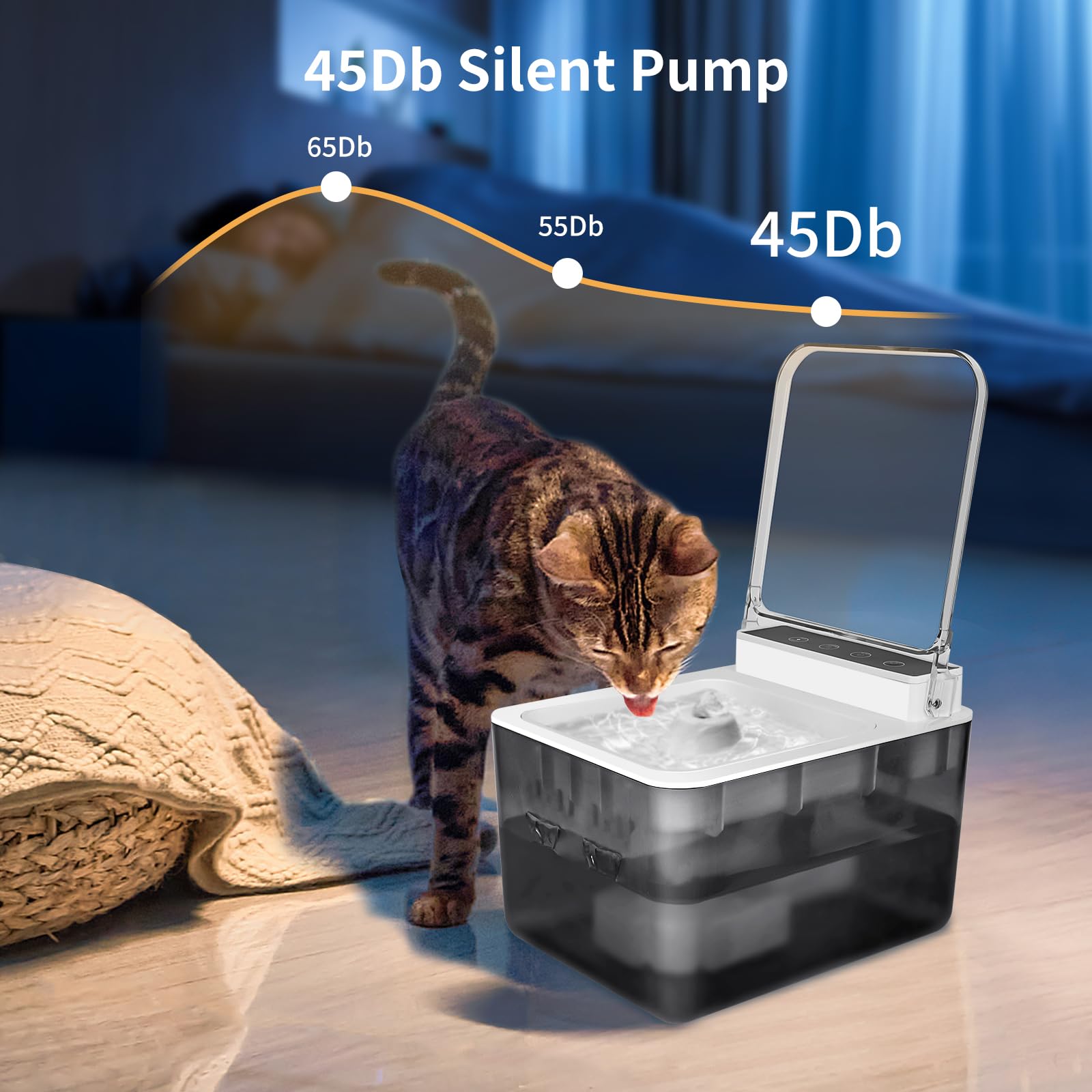Goosheep 2025 New Cat Water Fountain Dog Fountain Pet Water Fountain Cat Feeding & Watering Supplies Automatic Induction Lid Ope