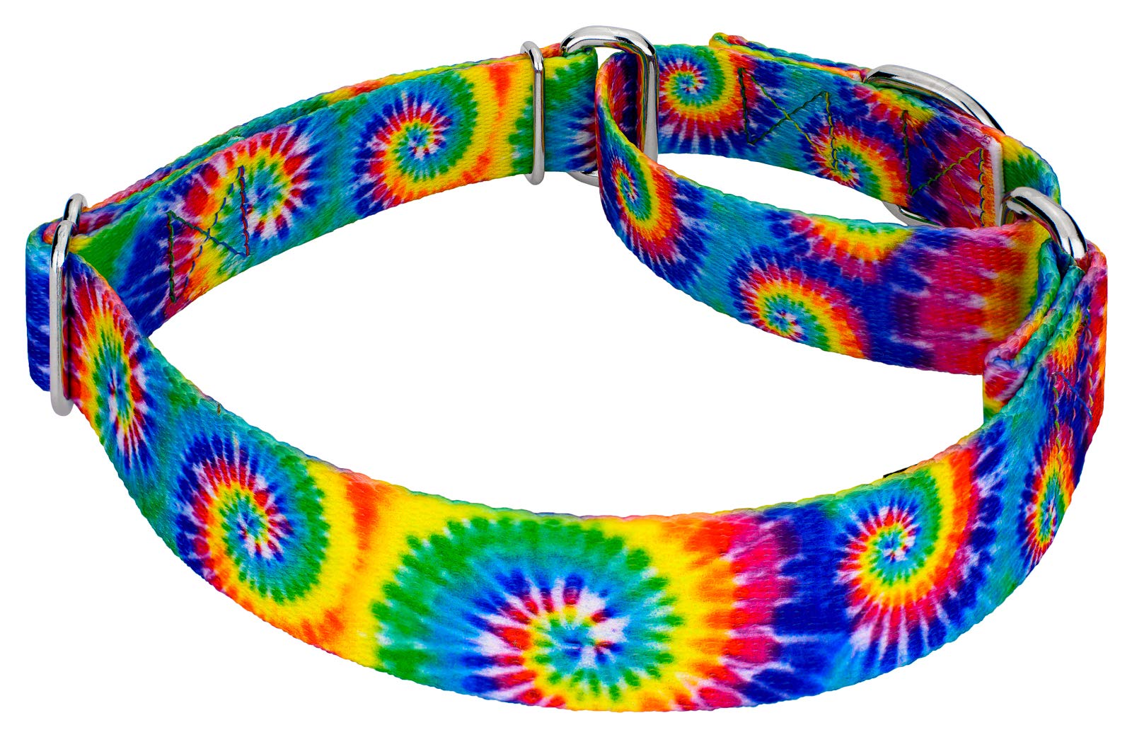 Country Brook Petz - Classic Tie Dye Martingale Dog Collar - Groovy Collection Featuring Far Out Designs (5/8 Inch, Small)