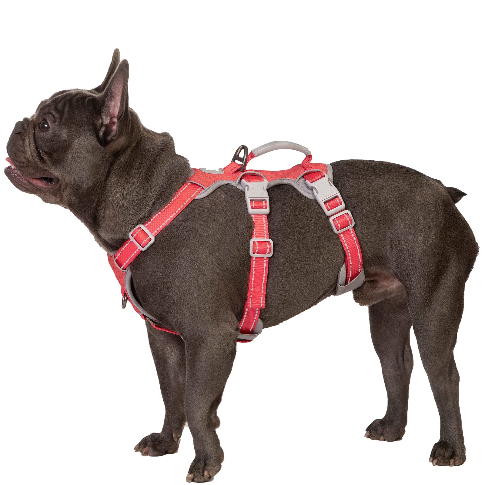 Huntboo No Escape Dog Harness, Escape Proof Harness, Fully Reflective Harness With Padded Handle, Breathable, Durable, Adjustabl