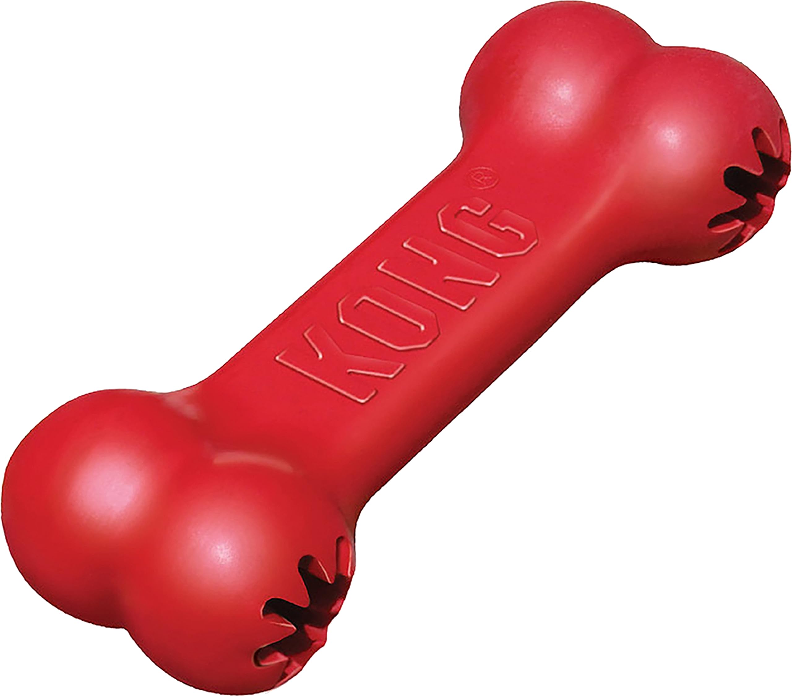 KONG Goodie Bone - Classic Durable Natural Rubber Dog Bone, Supports Mental Engagement - Treat Dispensing - Red - for Medium Dog