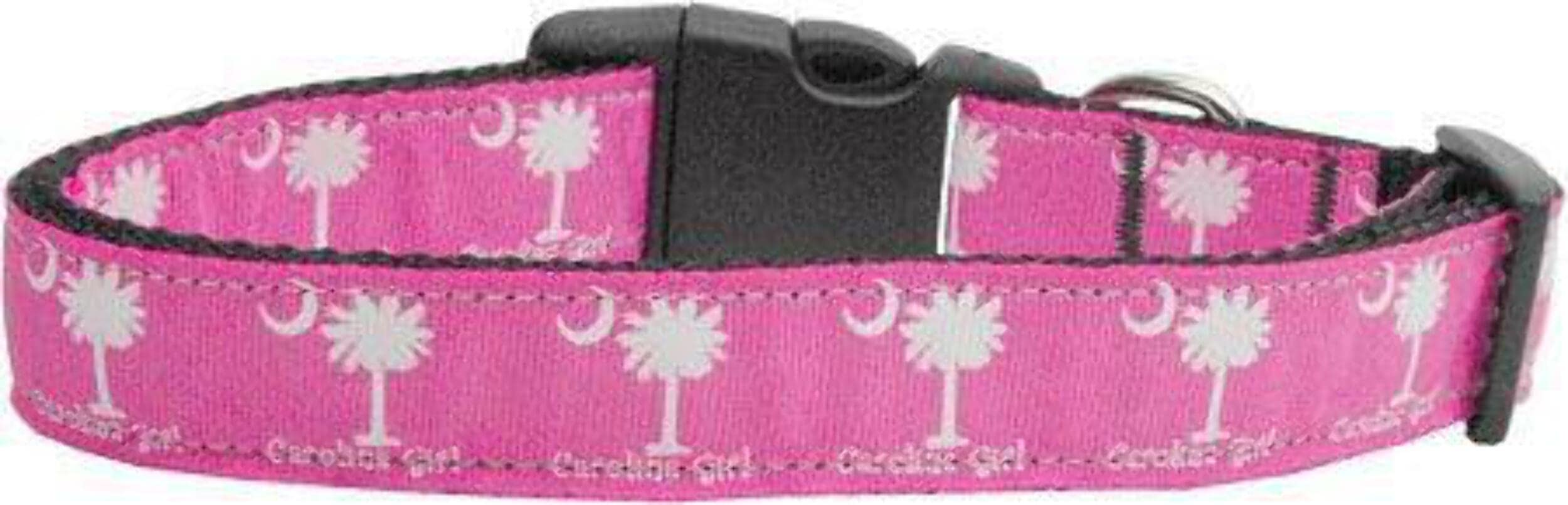 Mirage Pet Products Carolina Girl Nylon Ribbon Dog Collar, Large