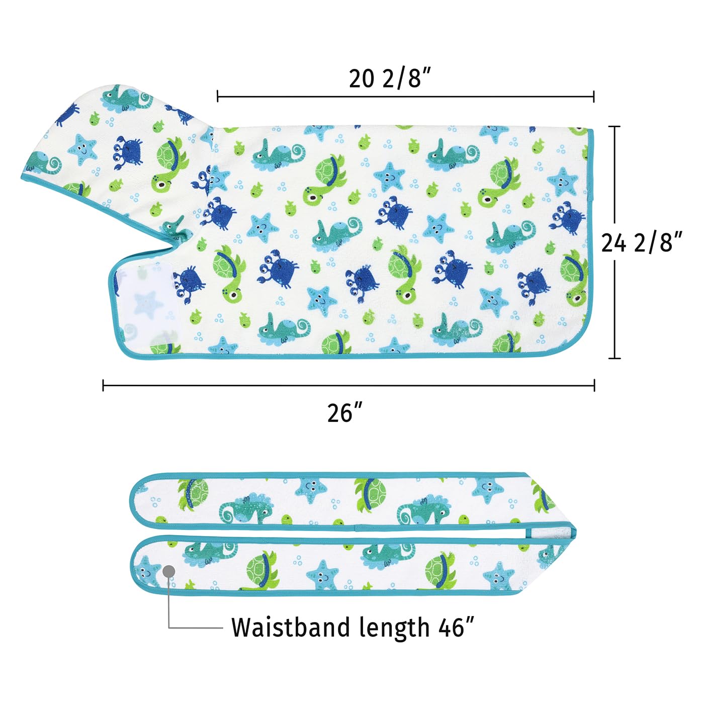Hde Dog Bathrobe Super Absorbent Quick Drying Towel With Hood For All Dog Breeds Sizes S-Xxl - Sea Animals - M