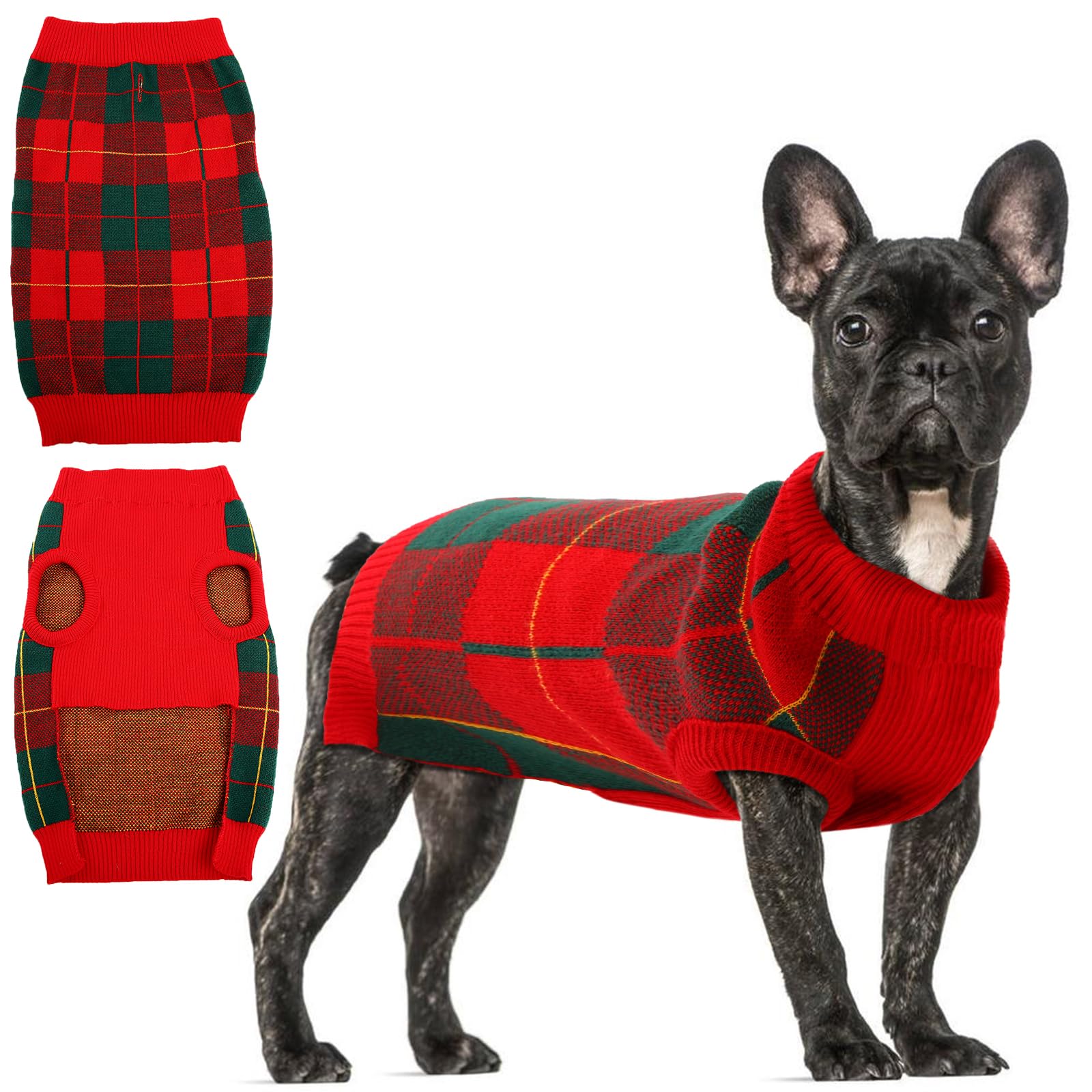 Qbleev Medium Dog Christmas Sweater Vest - Warm Winter Pet Sweater For Puppies & Dogs - Soft Knitwear For Girls & Boys