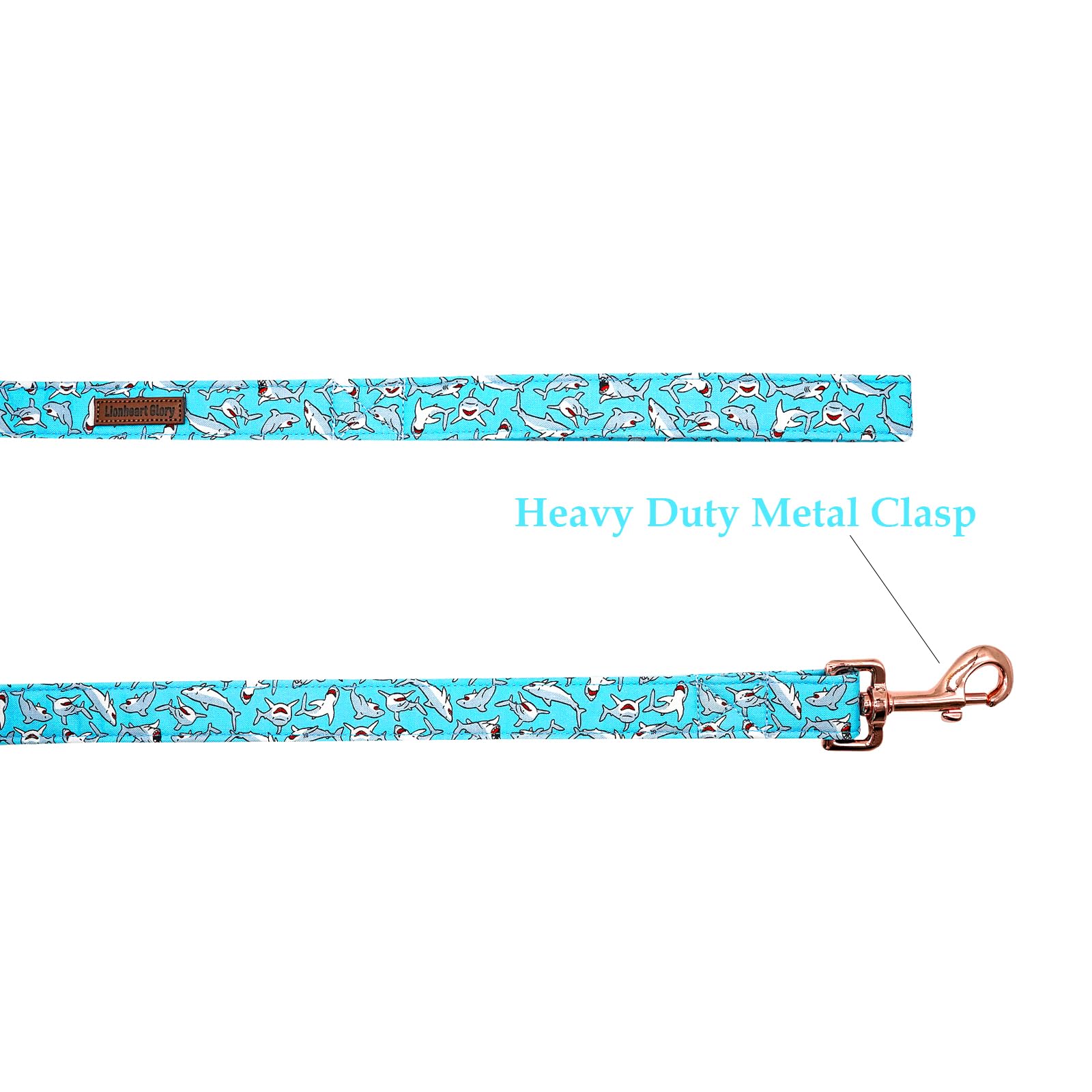 Lionheart Glory Strong Dog Leash Shark Durable Blue Dog Leashes With Comfortable Soft Handle For Small Medium And Large Dogs