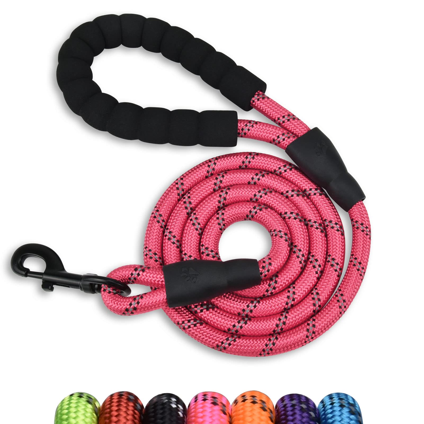 Panykoo 6 Ft Strong Pet Dog Leash With Highly Reflective Threads,360-Degree No Tangles And Comfortable Padded Handle,Suitable For Small,Medium And Large Dogs