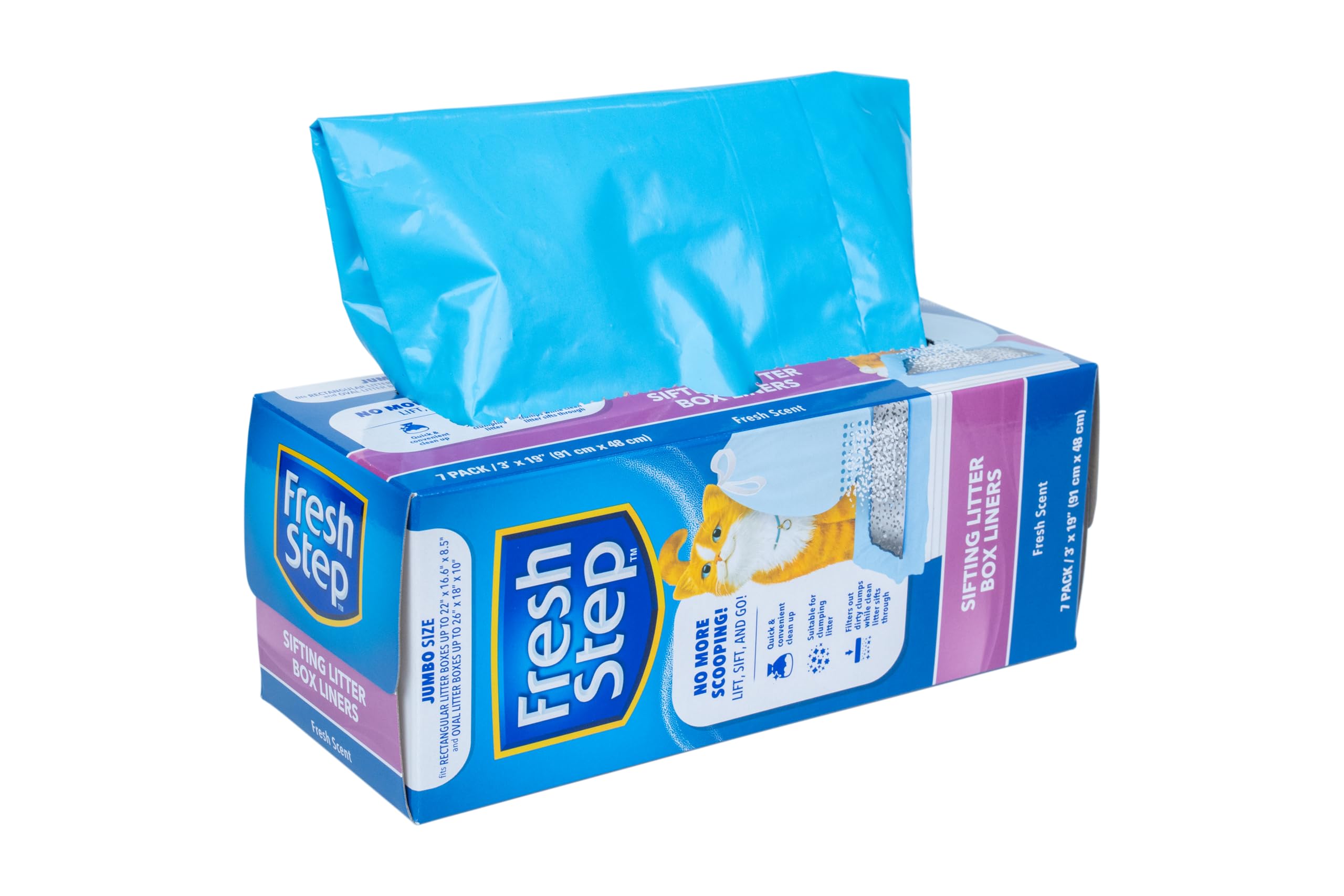Fresh Step Sifting Litter Box Liners - Heavy-Duty Jumbo Cat Litter Sifting Bags For Quick And Easy Cleanup
