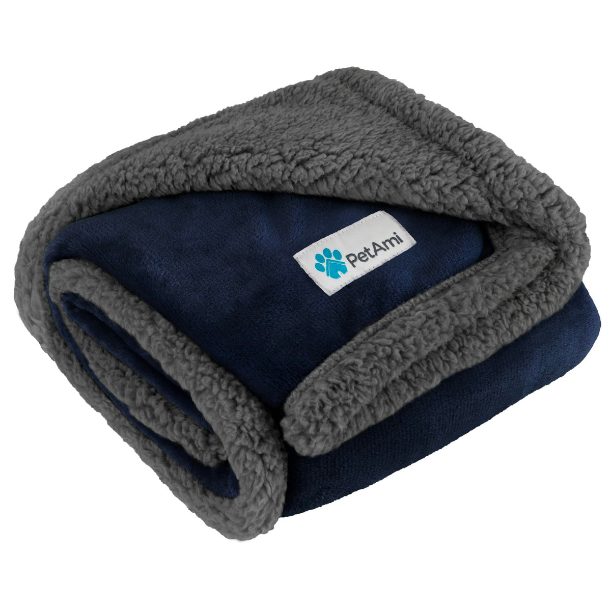 Petami Dog Blanket For Small Medium Dogs, Pet Bed Blanket Cat Puppy Kitten, Fleece Furniture Couch Cover Protector Sofa Car, Soft Sherpa Dog Throw Plush Reversible Washable, Mini 29X40 Blue Gray