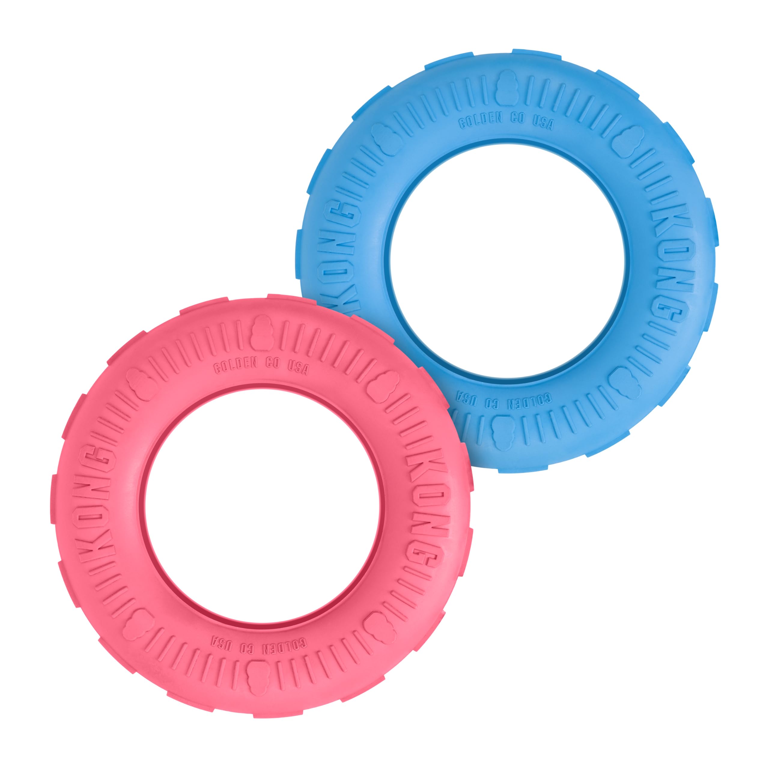 KONG Puppy Tires - Dog Chew Toy for Puppies - Stuffable Dog Toy for Treats & Snacks - Natural Rubber Chew Toy for Teething Puppy