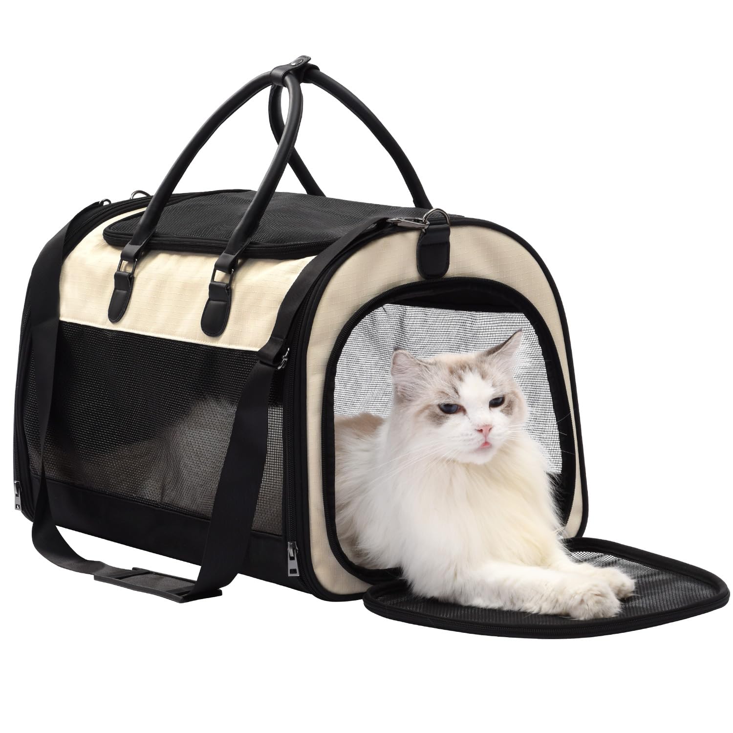 Pet Marvel Cat Carrier Soft Sided For Small Medium Cats Puppy Up To 15 Lbs, Airline Approved Mesh Pet Travel Bag, Breathable Bit