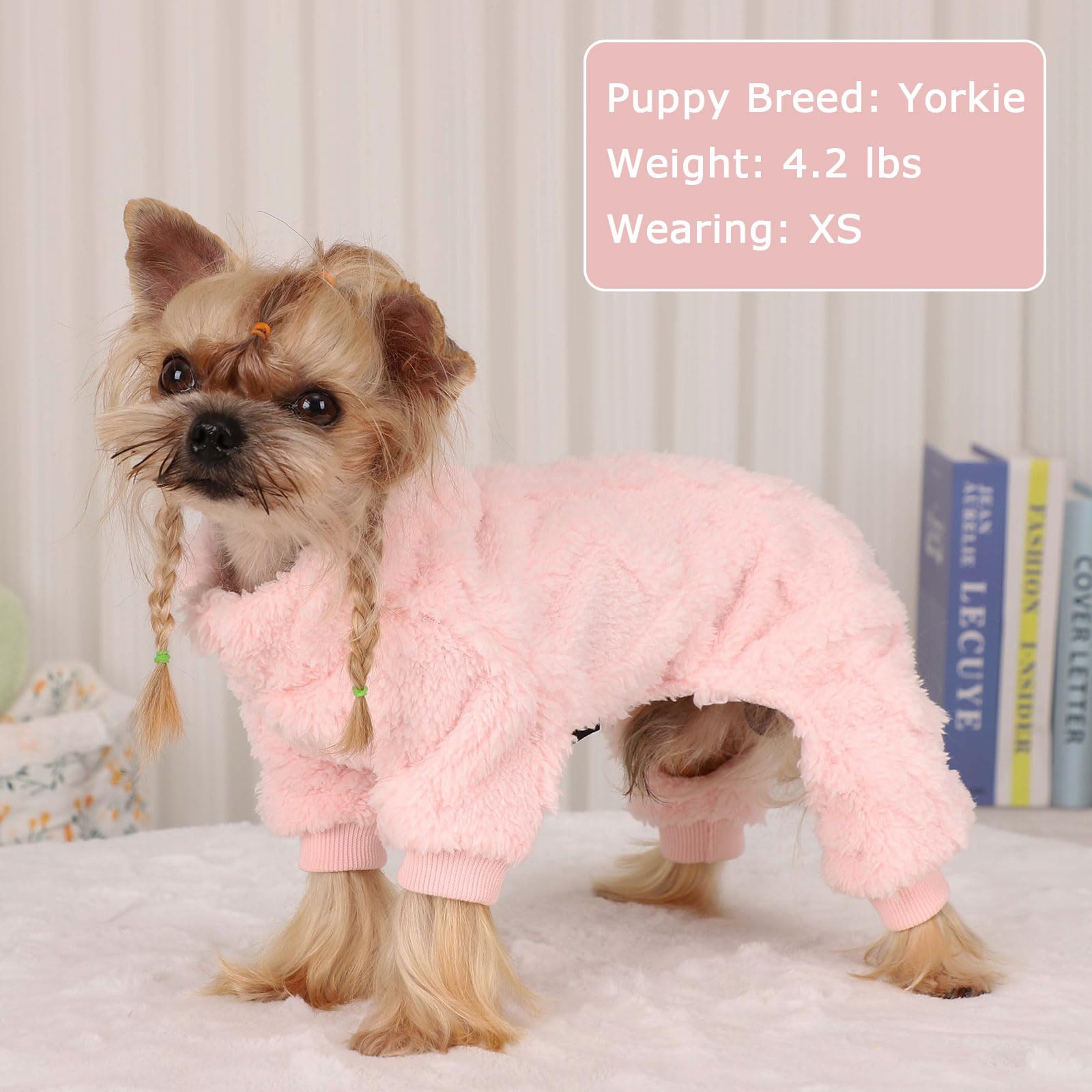 Dog Sweater Fleece Turtleneck Spring Valentine'S Day Dog Clothes For Small Dogs Girls Boy, Warm Fleece Dog Pajamas Onesies, Pet