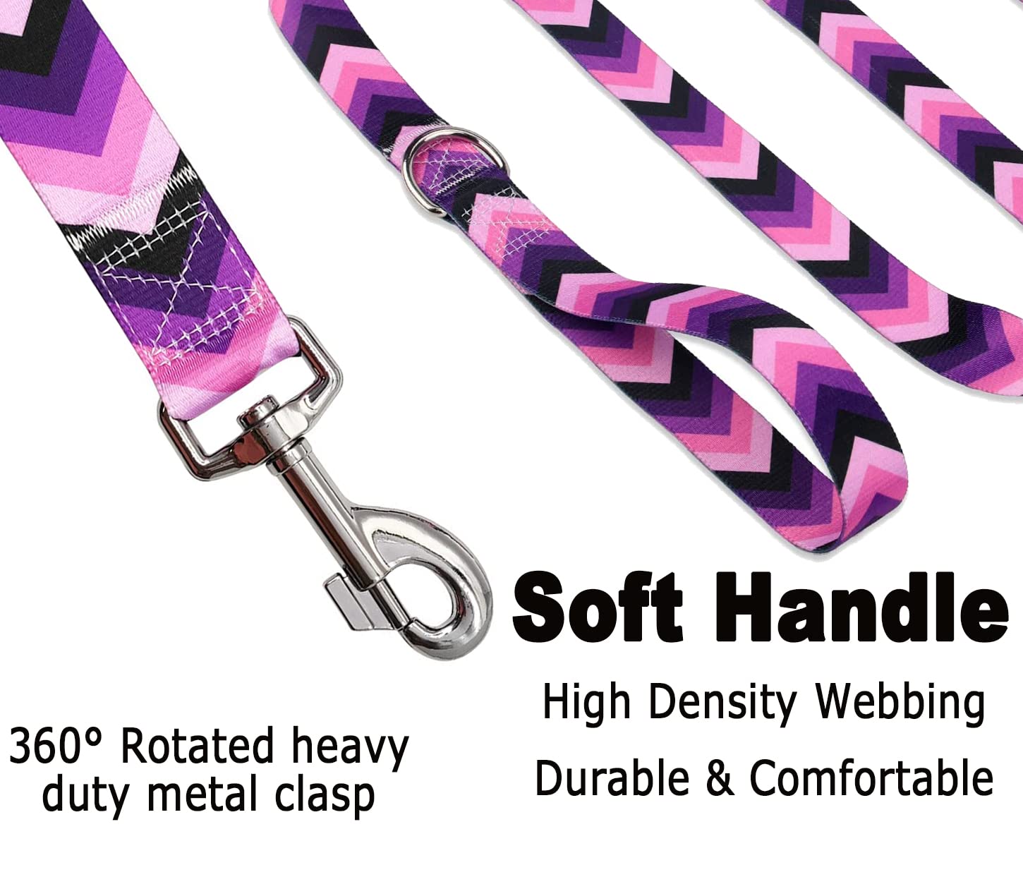 Mihqy Dog Collar And Leash Set With Bohemia Floral Tribal Geometric Patterns - Soft Ethnic Style Collar Adjustable For Small Medium Large Dogs(Purple Arrow Set,L)