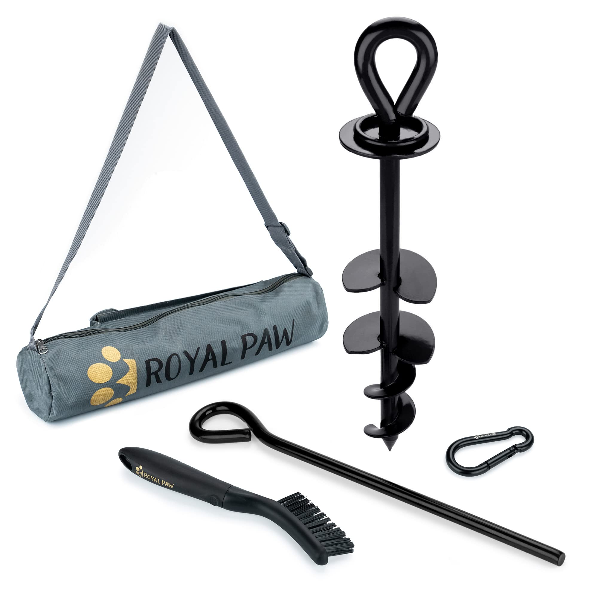 Royal-Paw Dog Tie Out Stake - For Large Dogs Up To 210 Lbs - Heavy Duty Dog Stake For Yard, Beach & Camping Outside - Best In Ground Anchor For A Dog Cable, Leash, Lead Or Tether