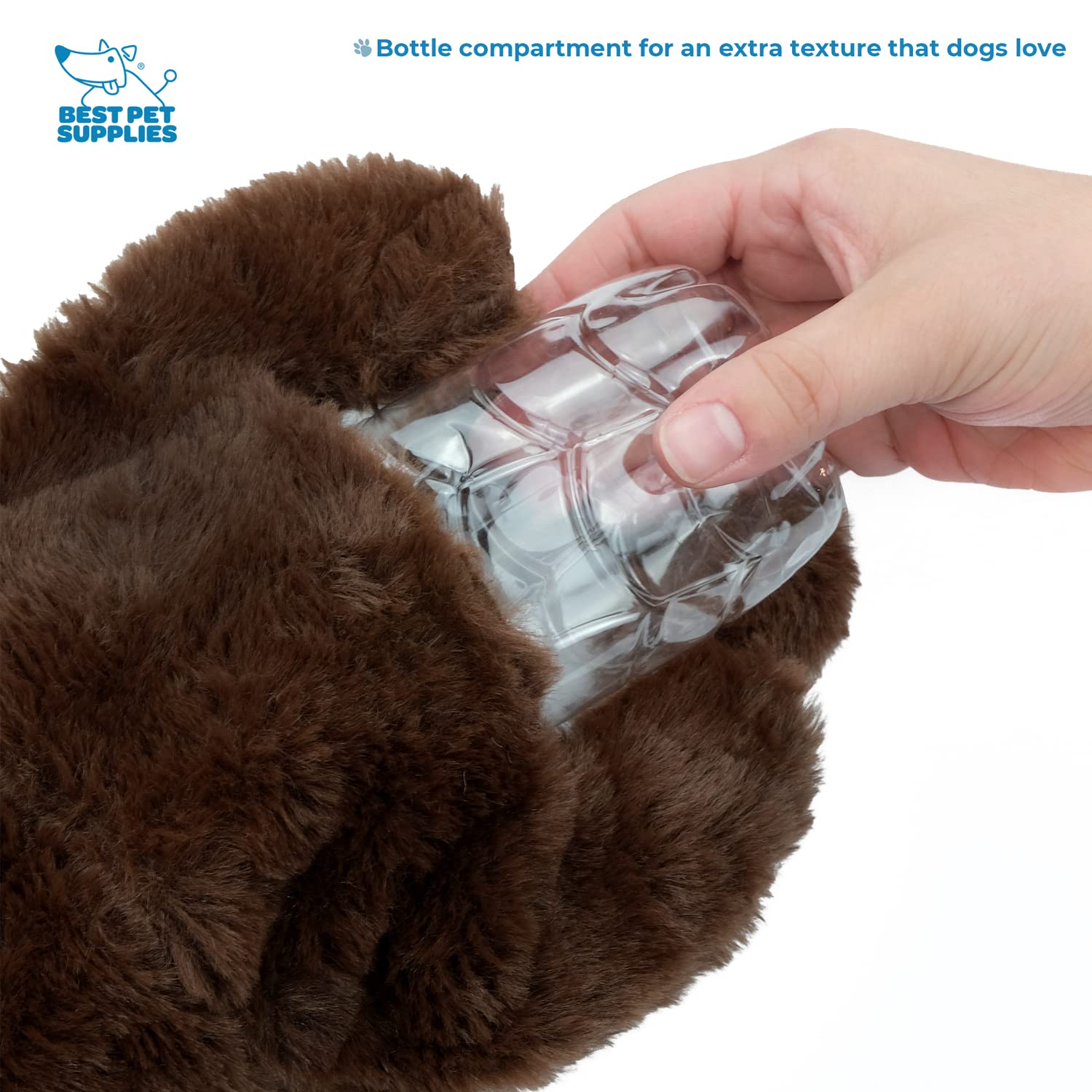 Best Pet Supplies 2-In-1 Stuffless Squeaky Dog Toys With Soft, Durable Fabric For Small, Medium, And Large Pets, No Stuffing For Indoor Play, Holds A Plastic Bottle - Cow, Monkey, Medium