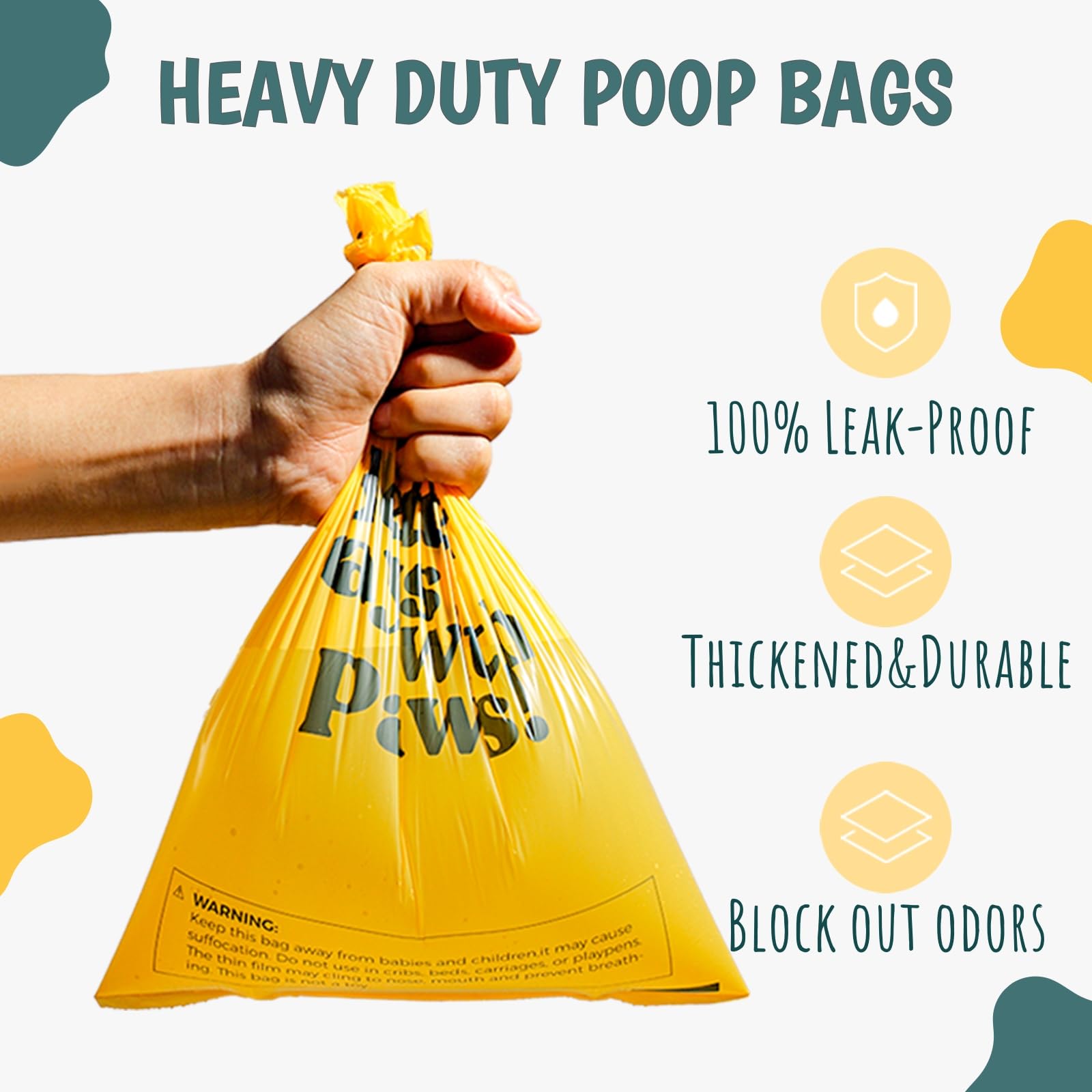 Dog Poop Bags Rolls Biodegradable Thickened Leak Proof Dog Waste Bags -120 Count 8 Rolls - Doggie Poop Bag For Small And Big Dog