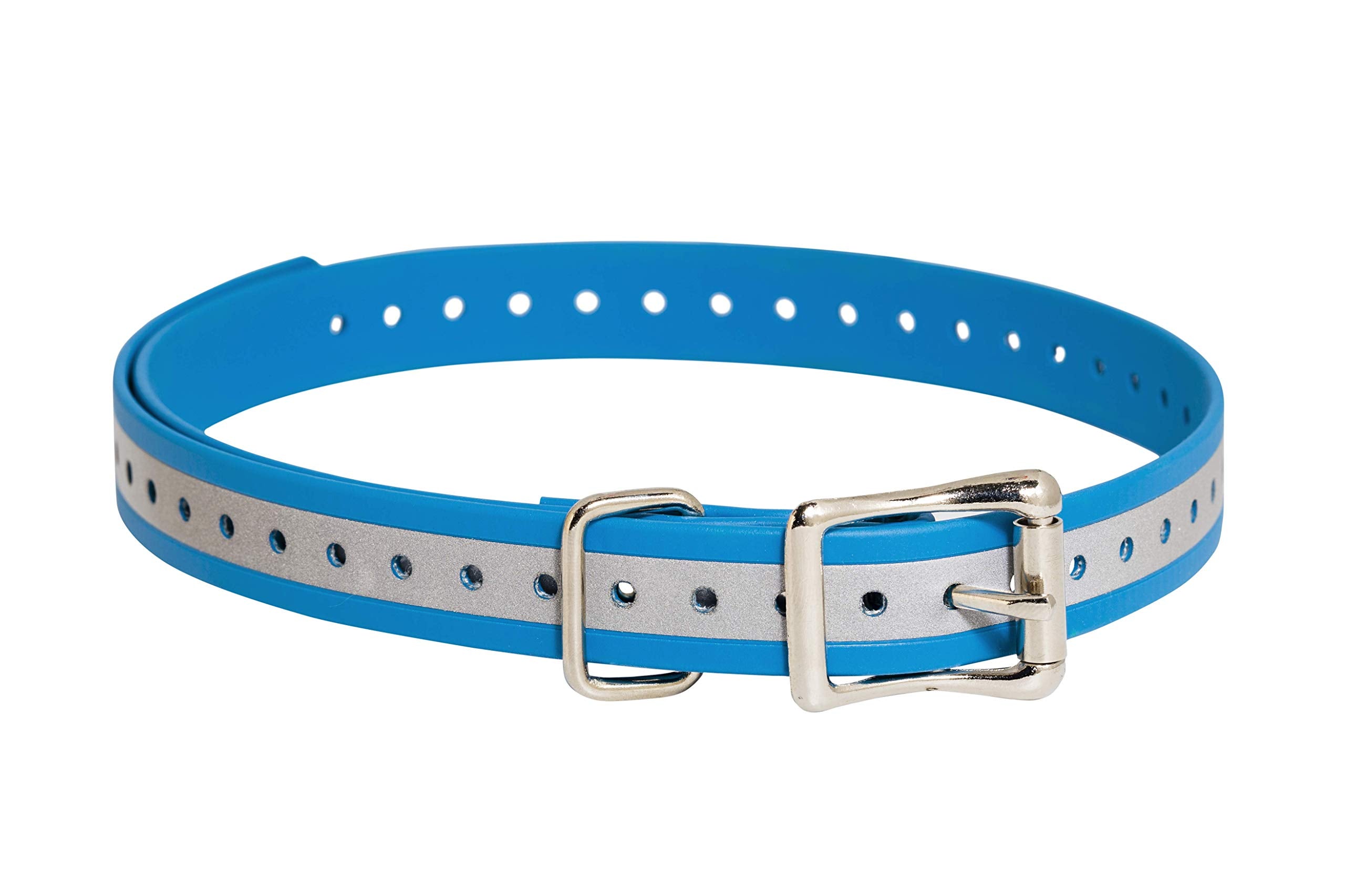 Sportdog Brand 3/4 Inch Collar Straps - Waterproof And Rustproof - Tighlty Spaced Holes For Proper Fit - Reflective Blue