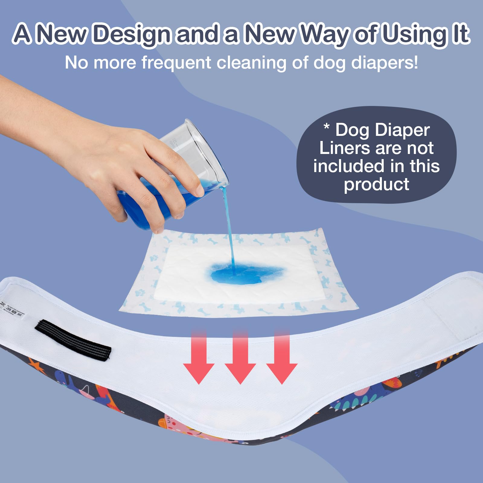 Micooyo Male Dog Diaper Lightweight Dog Wraps Washable Dogs Diapers Doggie Belly Bands For Male Dogs, Puppy Wraps Medium (Dinosa